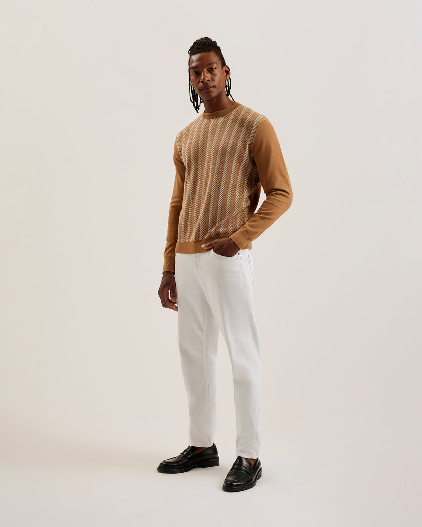 Enwich Ls Regular Jacquard Crew Neck Brown