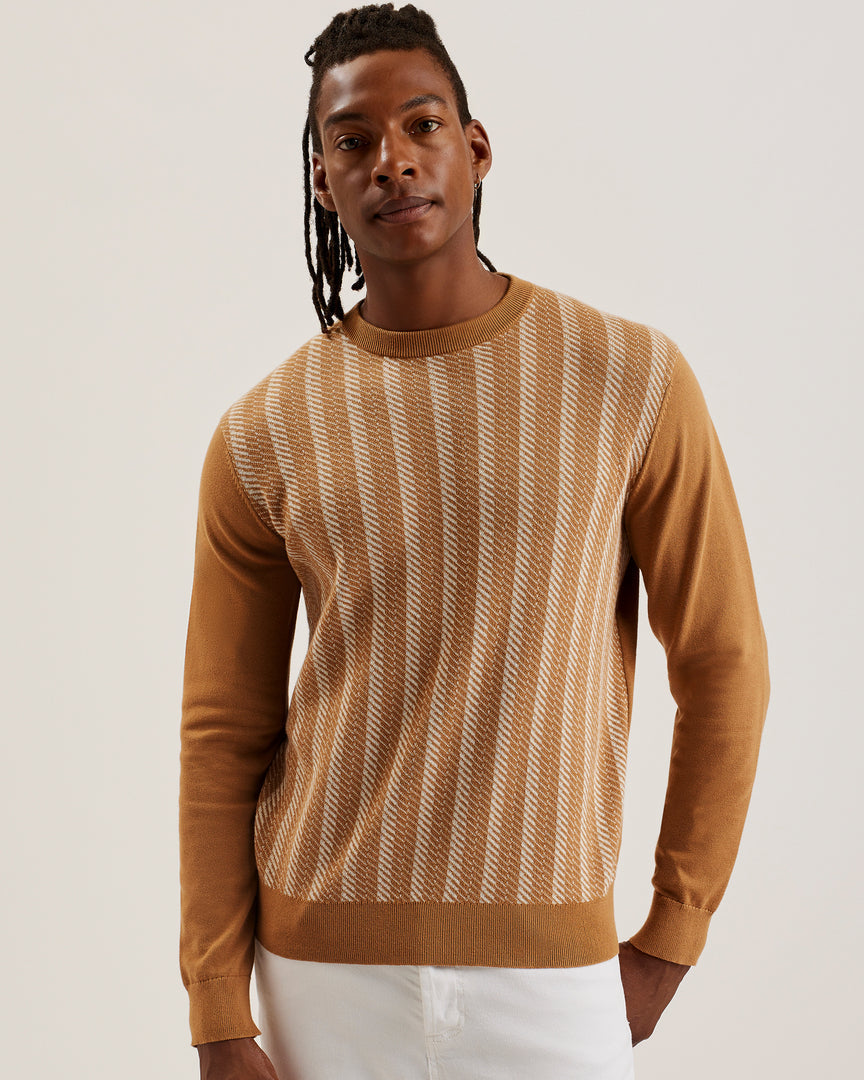 Enwich Ls Regular Jacquard Crew Neck Brown