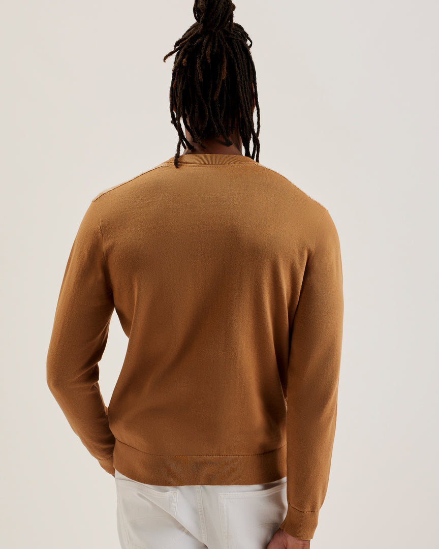 Enwich Ls Regular Jacquard Crew Neck Brown