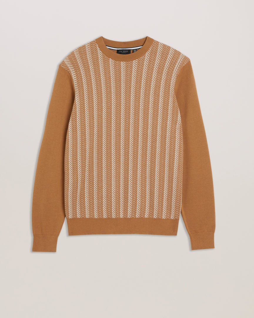 Enwich Ls Regular Jacquard Crew Neck Brown