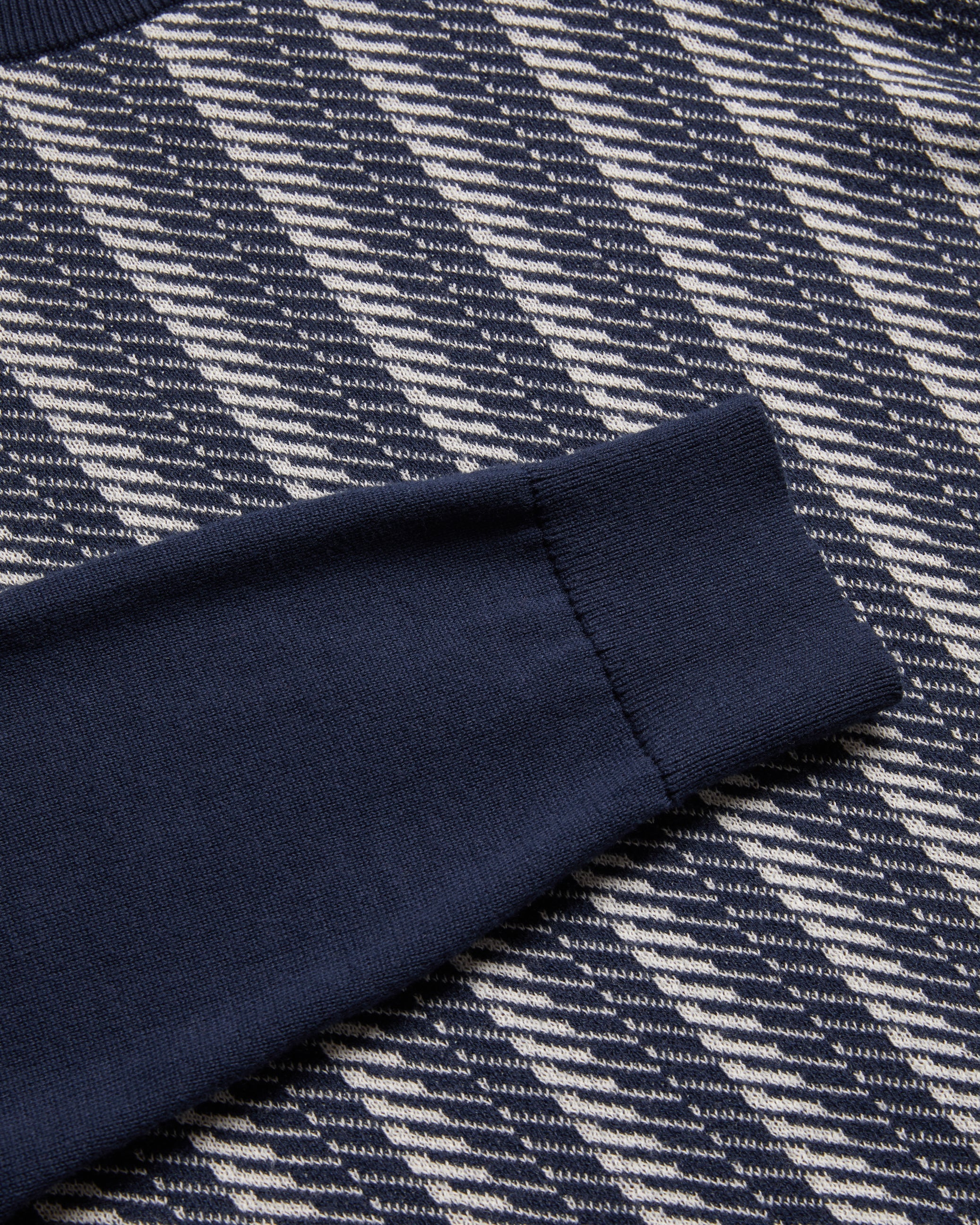Enwich Ls Regular Jacquard Crew Neck Navy