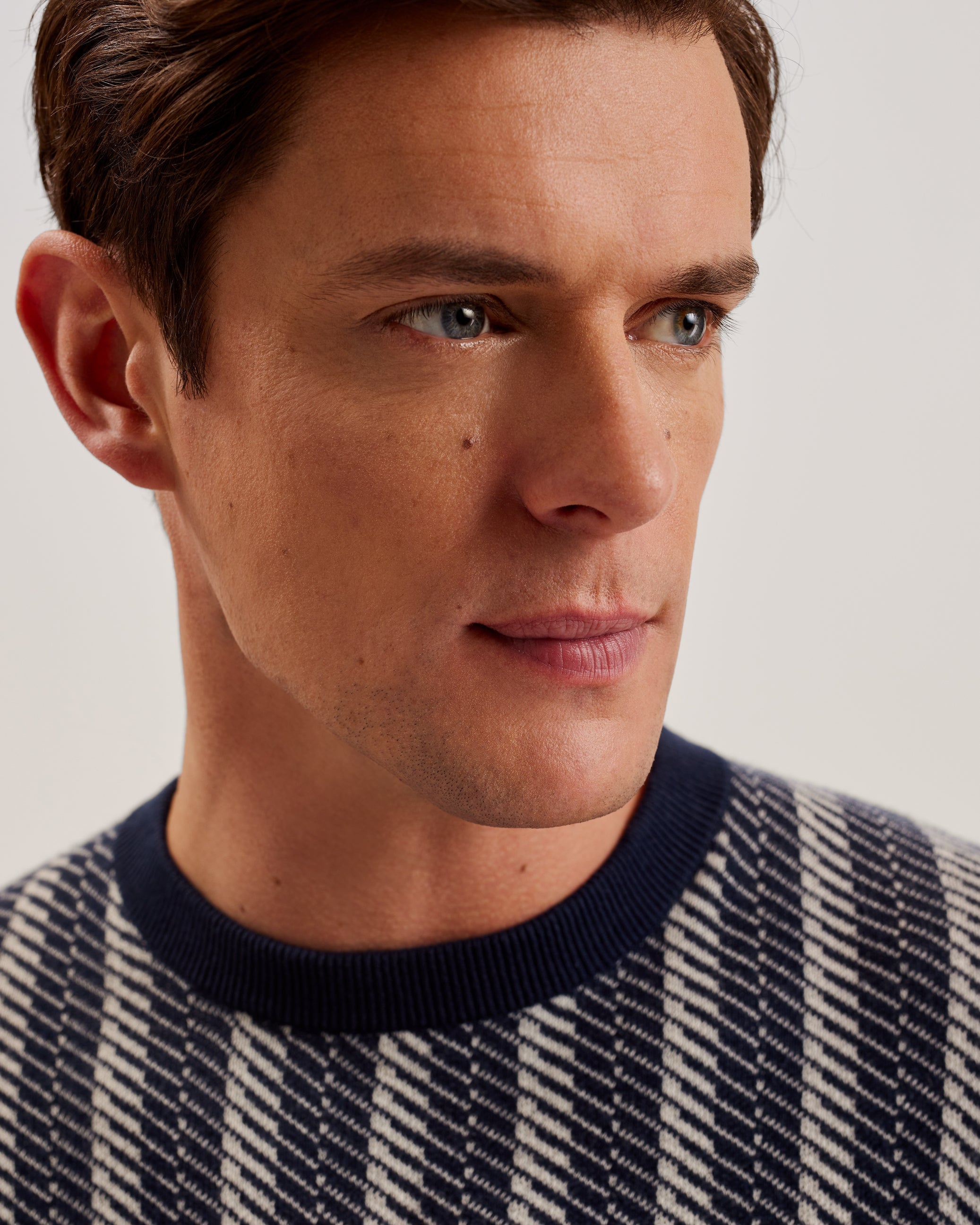 Enwich Ls Regular Jacquard Crew Neck Navy
