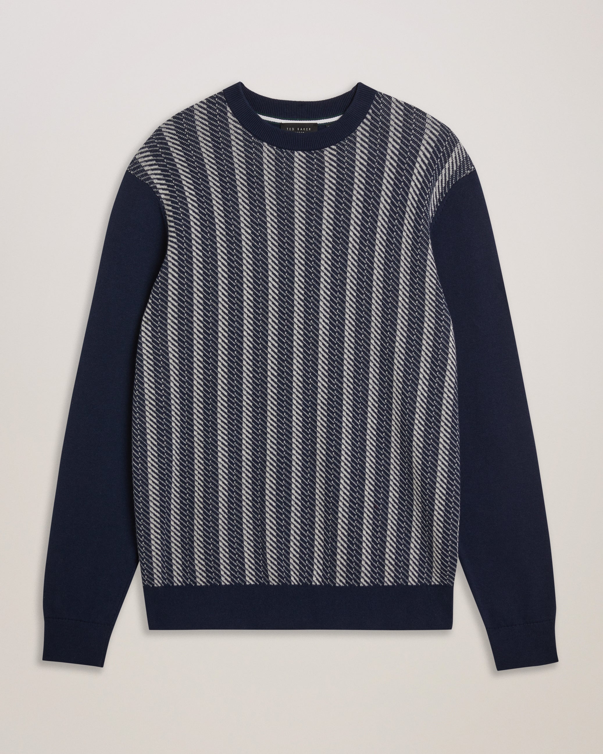 Enwich Ls Regular Jacquard Crew Neck Navy
