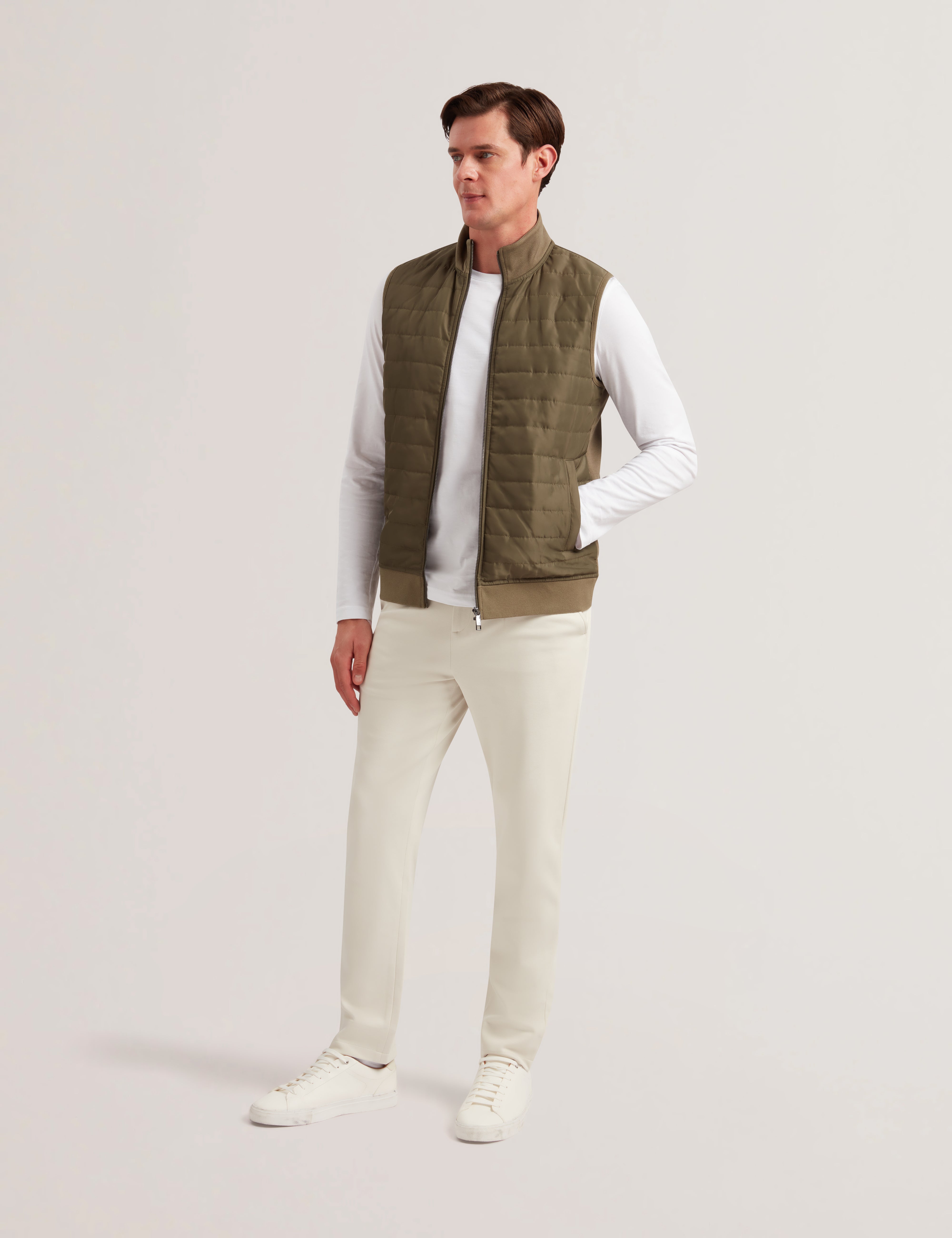 Atho Ss Regular Fit Quilted Gilet Olive