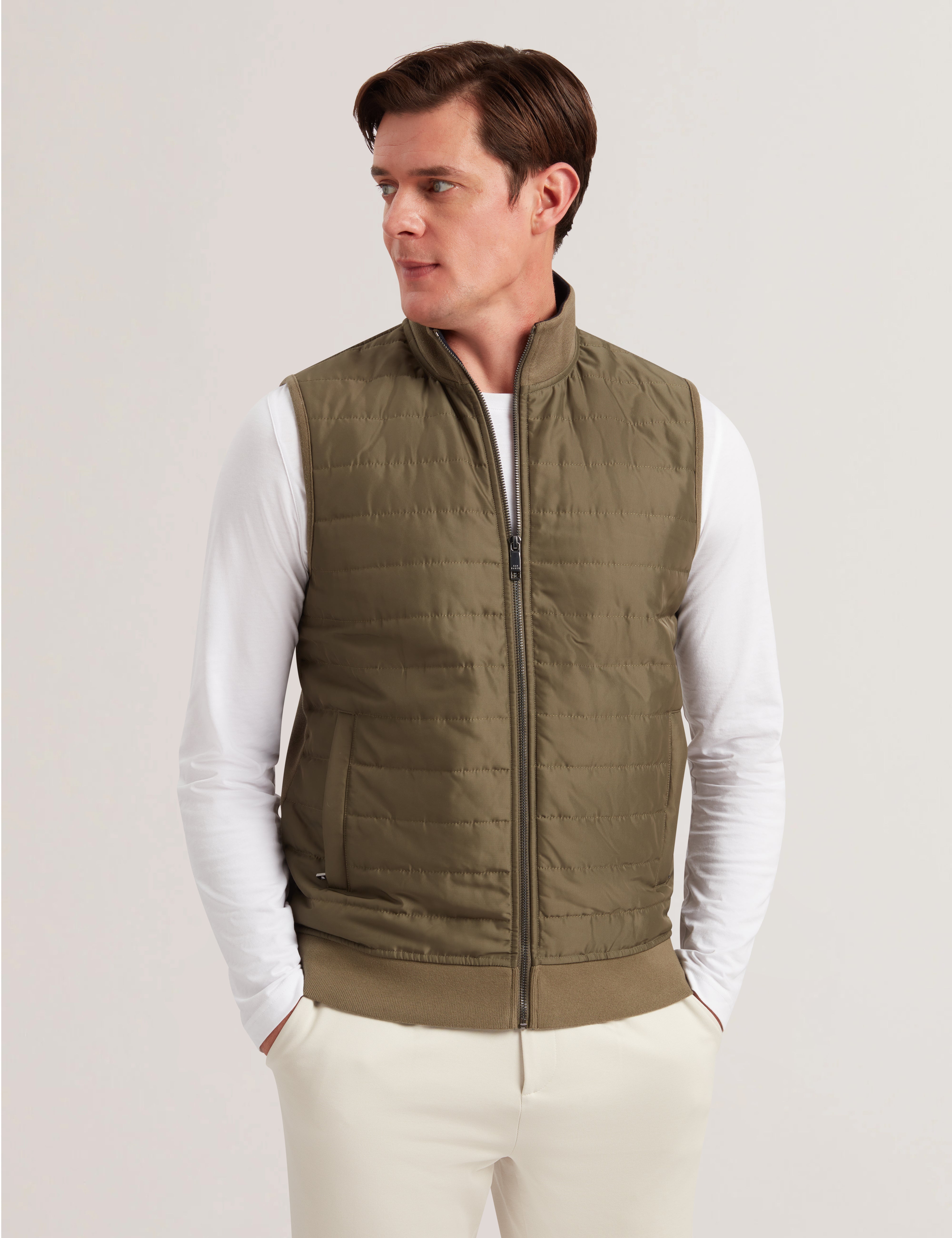 Atho Ss Regular Fit Quilted Gilet Olive
