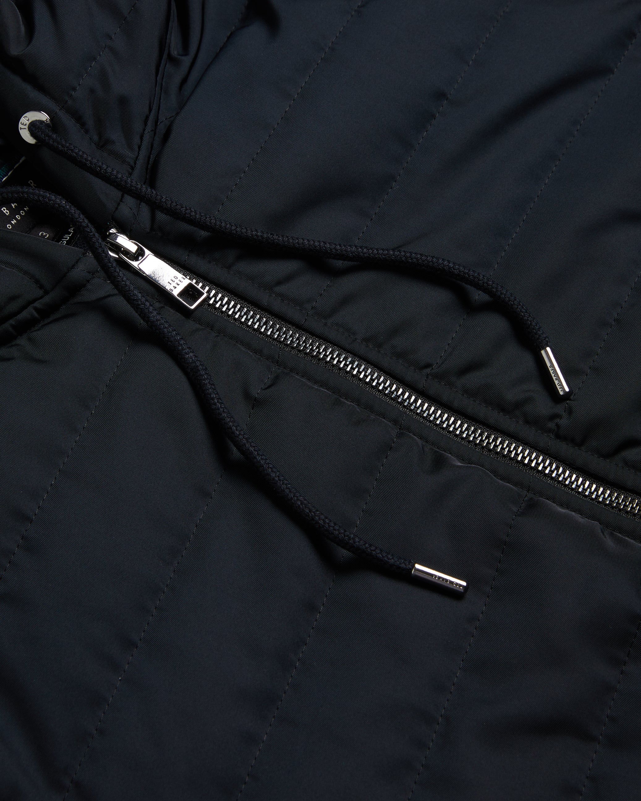 Adburys Regular Quilted Zip Hoodie Black