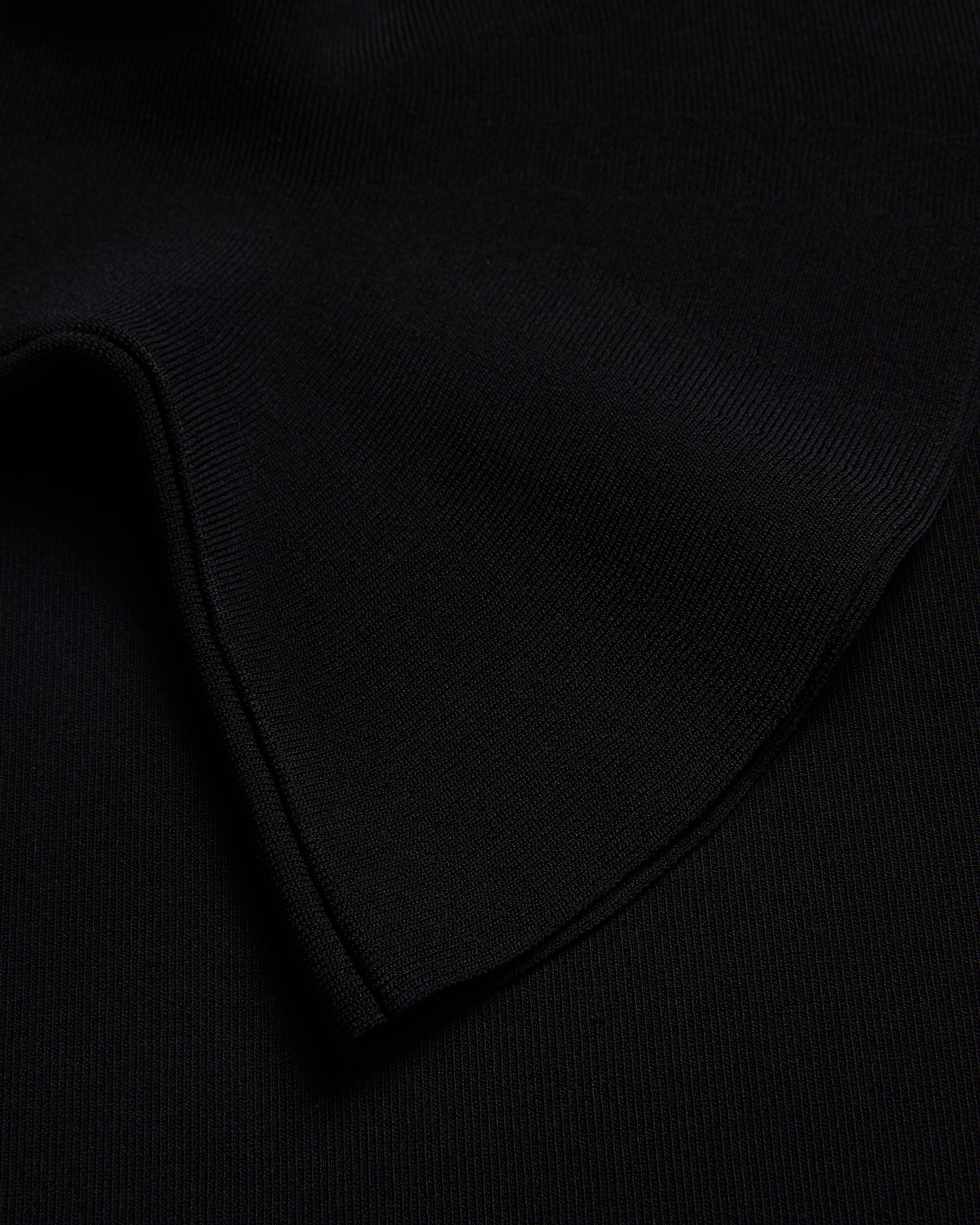 Laynha High Neck Knitted Frill Sleeve Top Black