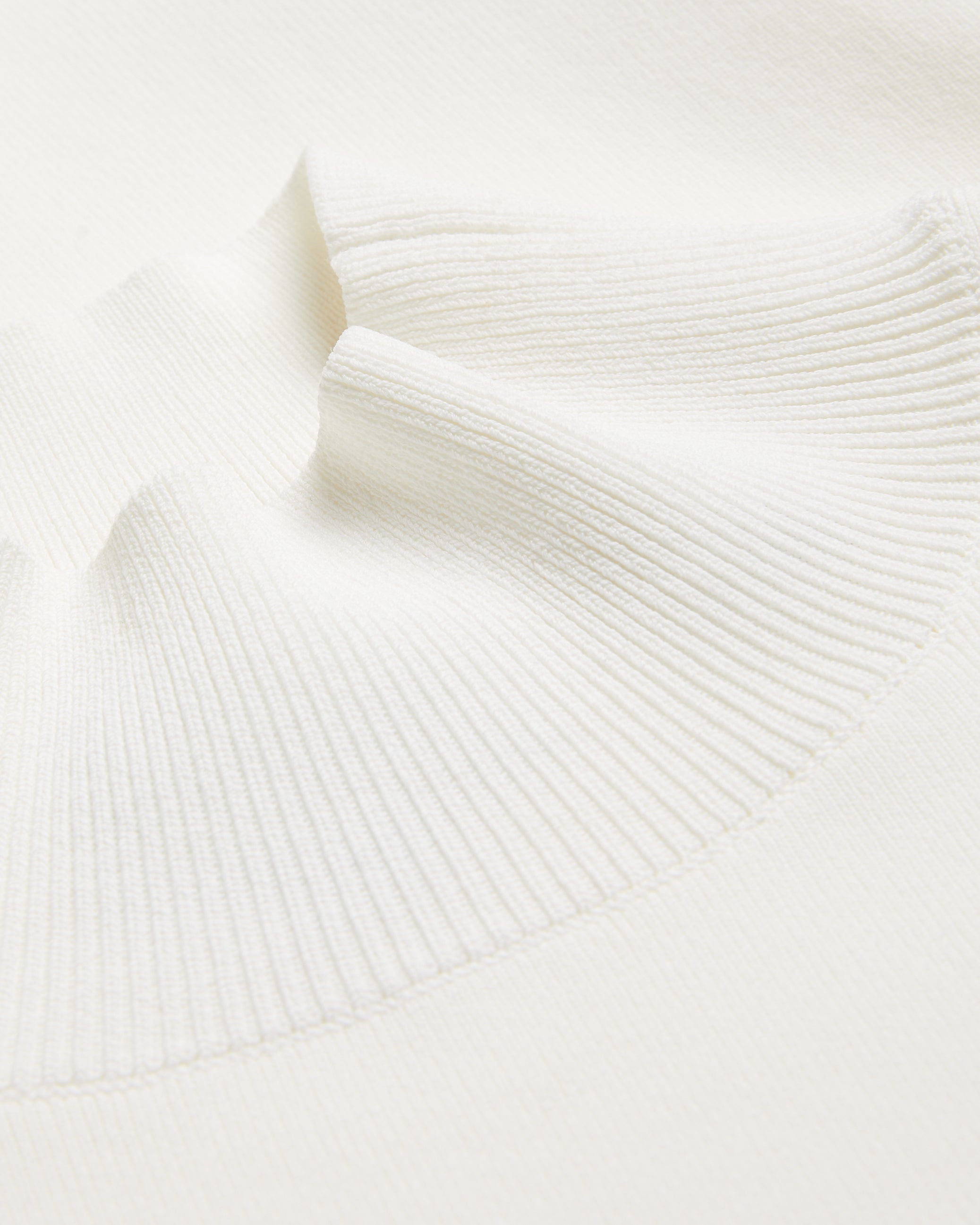 Laynha High Neck Knitted Frill Sleeve Top Ivory