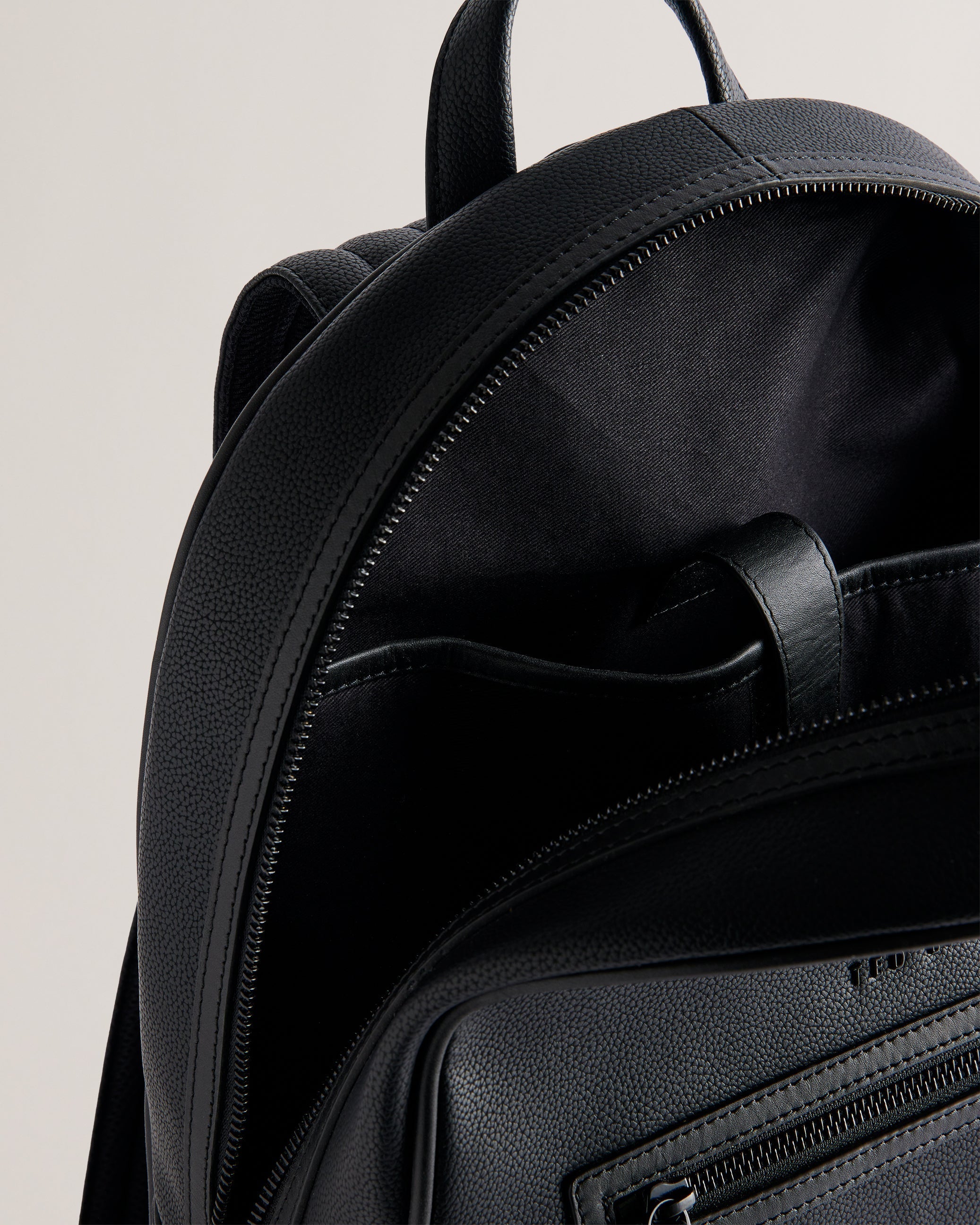 Lansen Recycled Leather Backpack Black