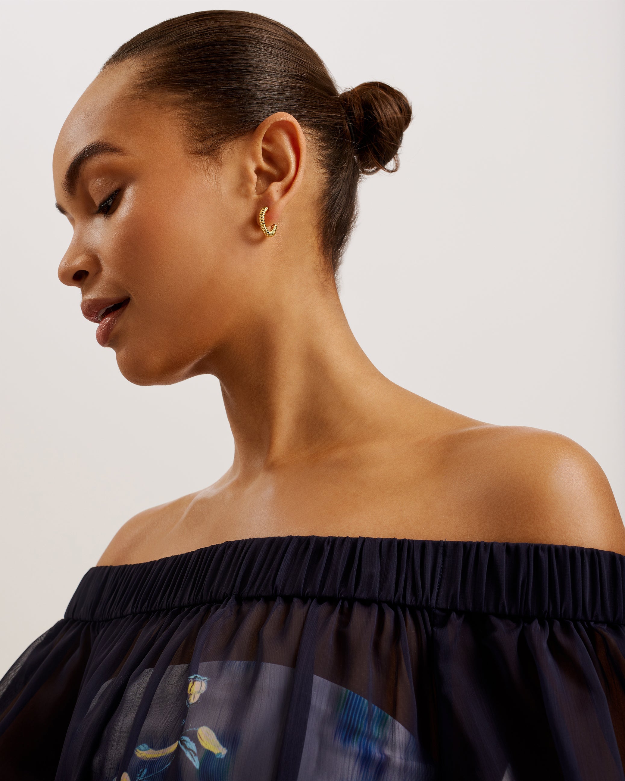 Sabrinn Off The Shoulder Cover Up Navy