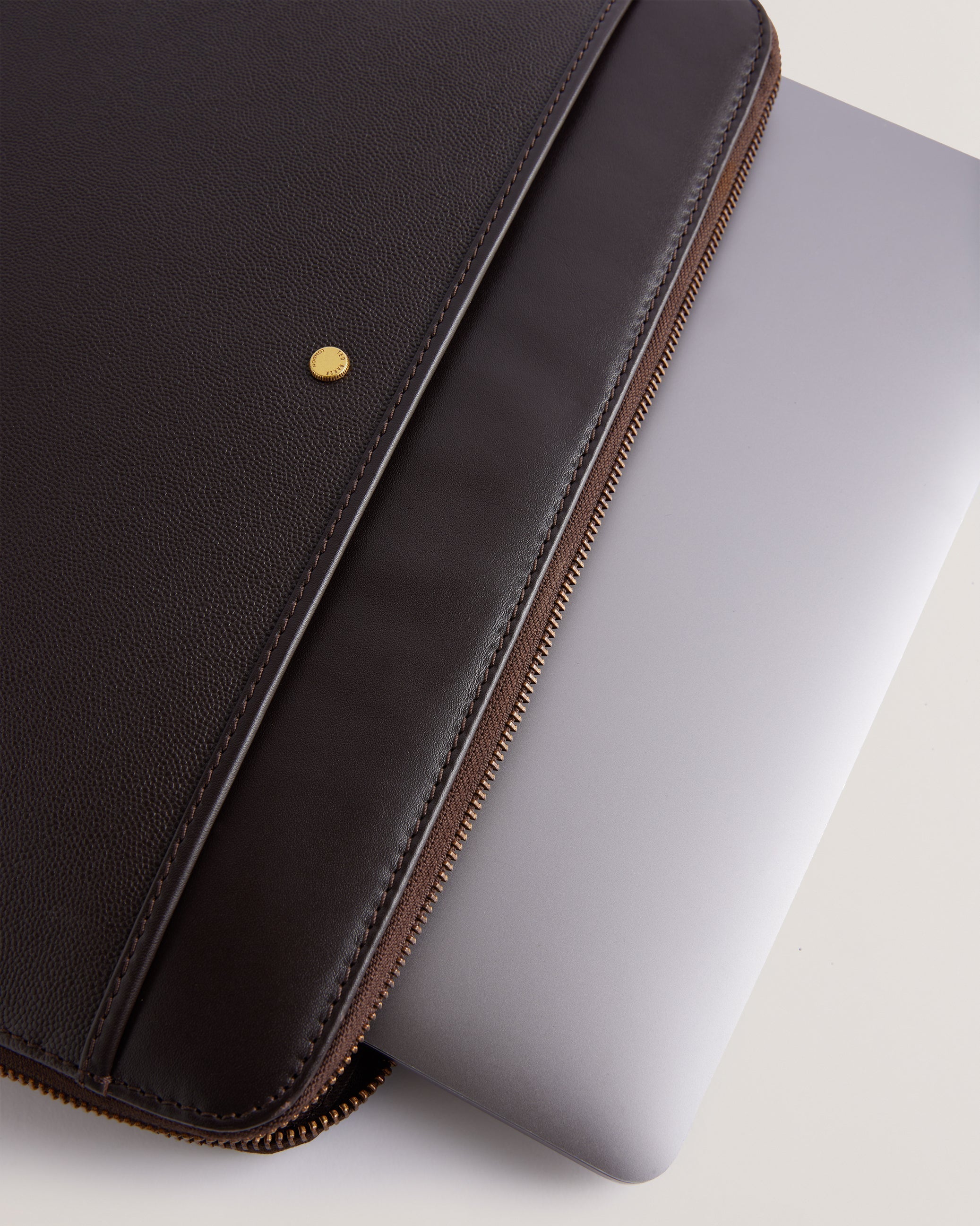 Kaiilin Caviar Texture Leather 13 Inch Laptop Case Brn-Choc