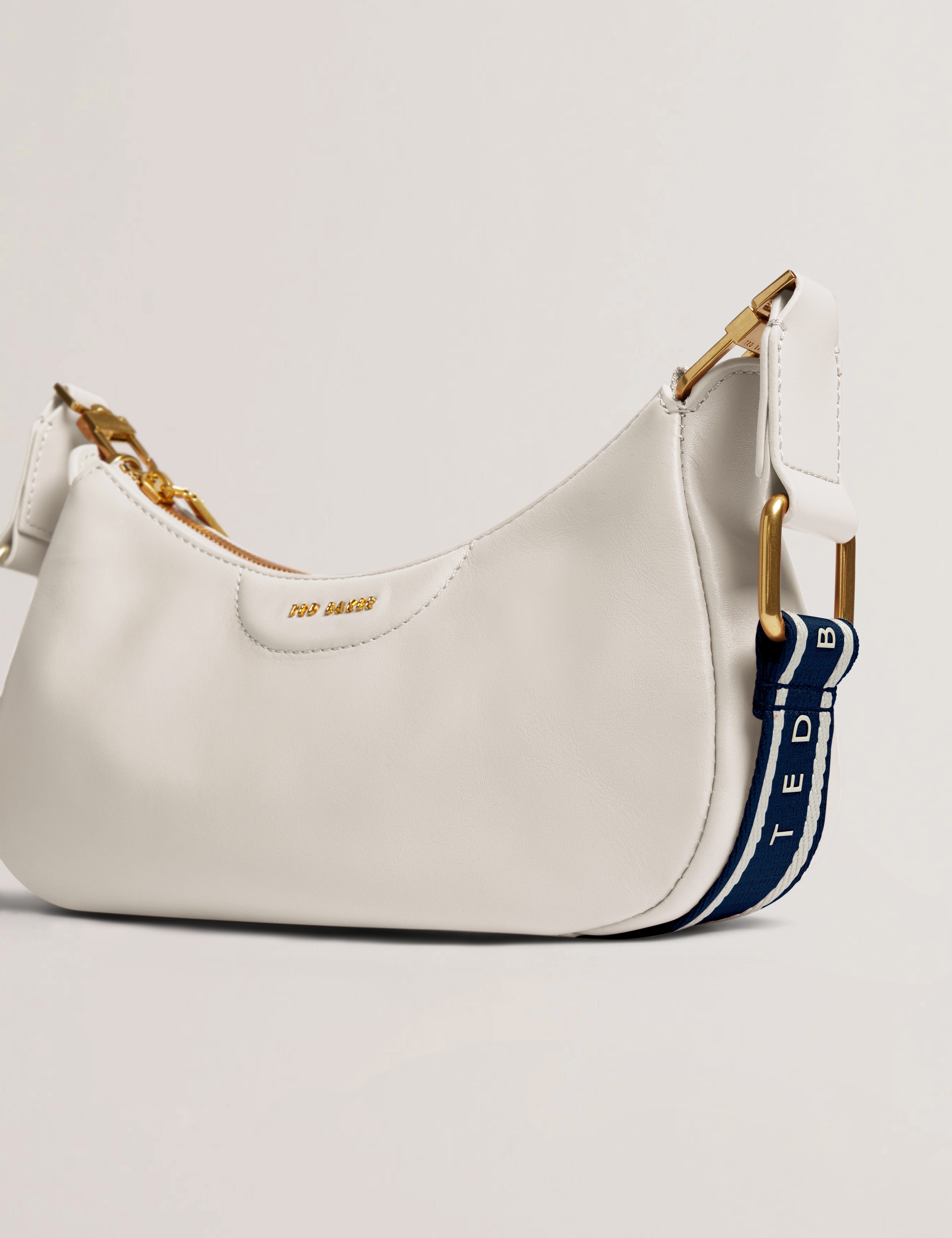 Essiy Webbing Leather Crossbody Bag Ecru