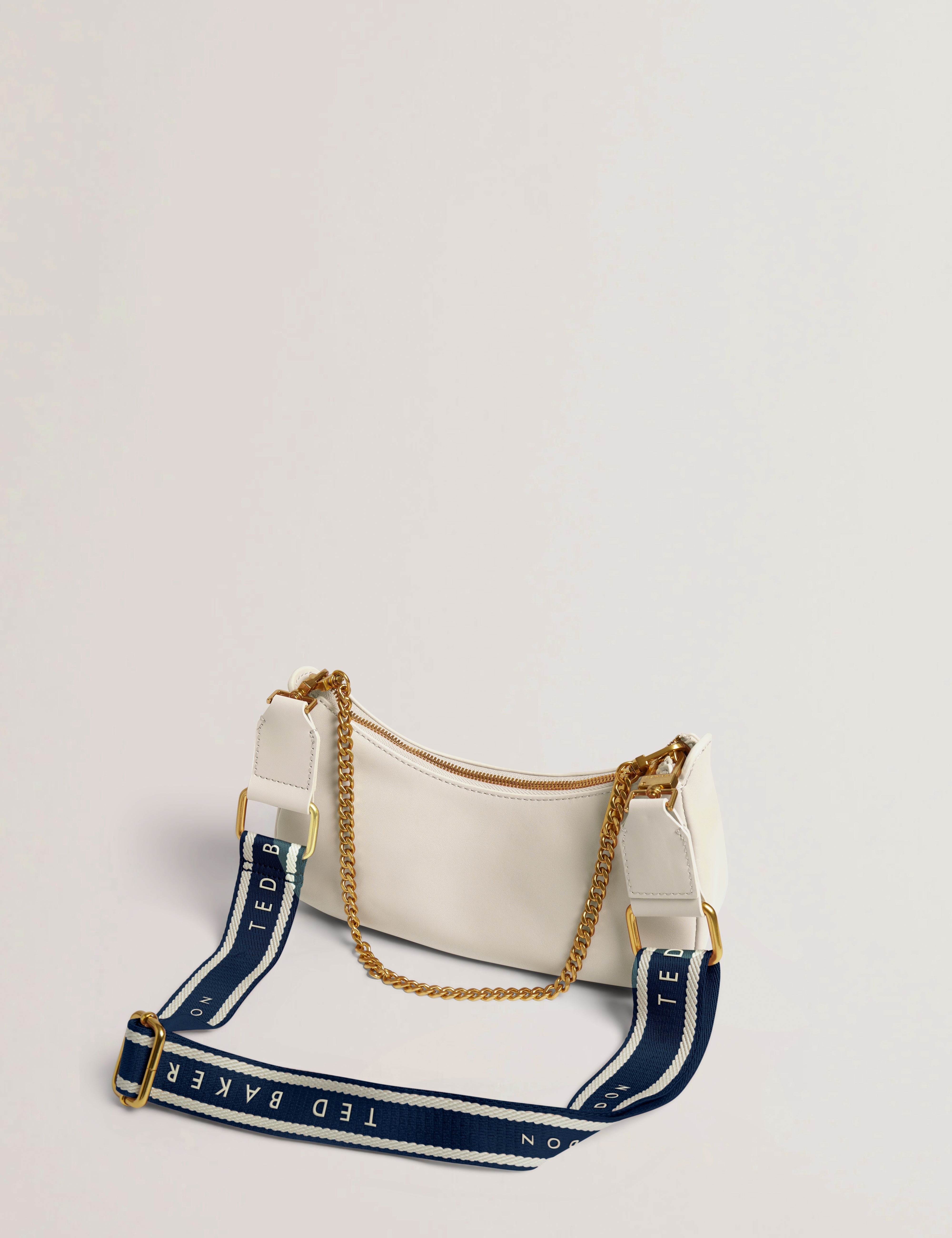 Essiy Webbing Leather Crossbody Bag Ecru