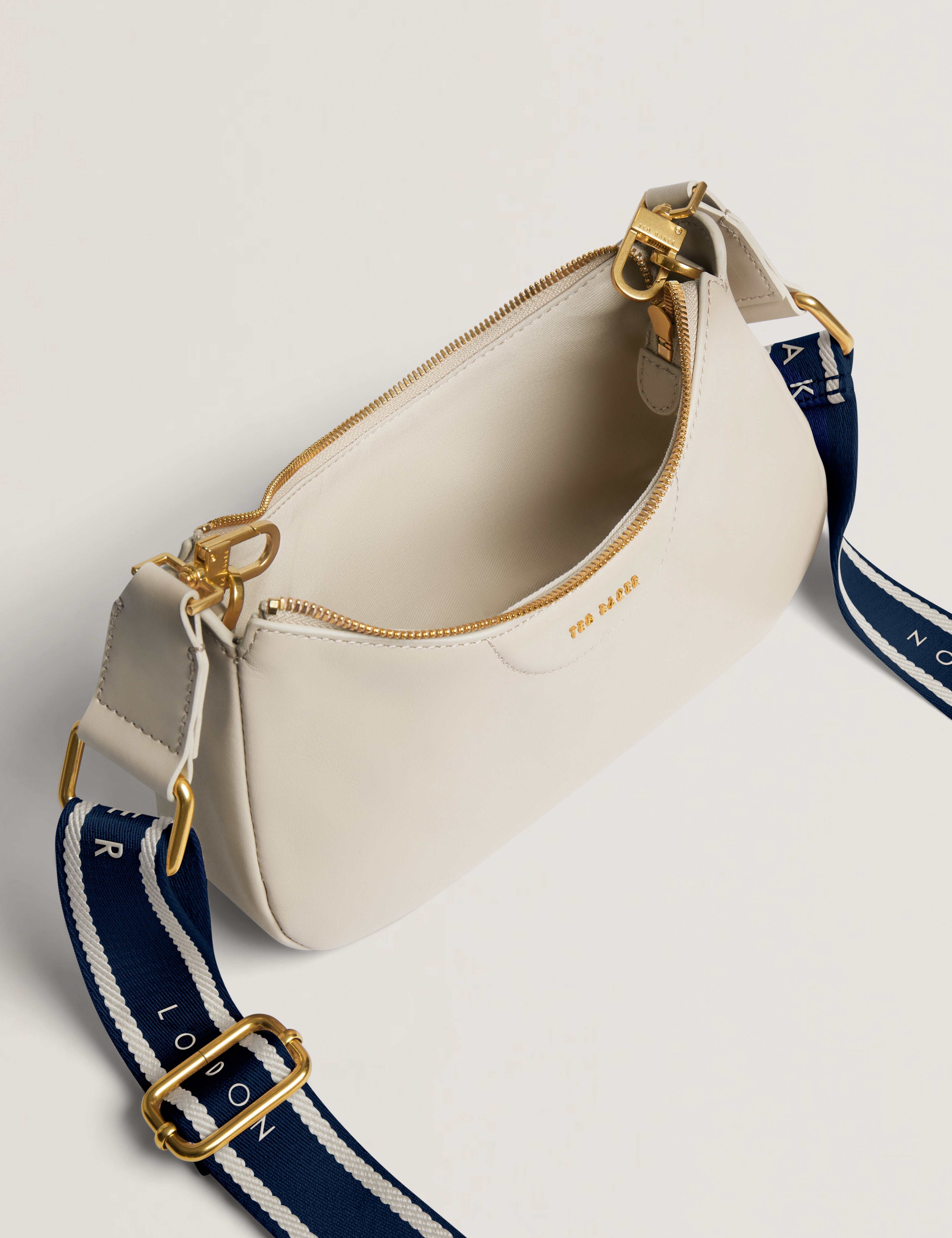 Essiy Webbing Leather Crossbody Bag Ecru