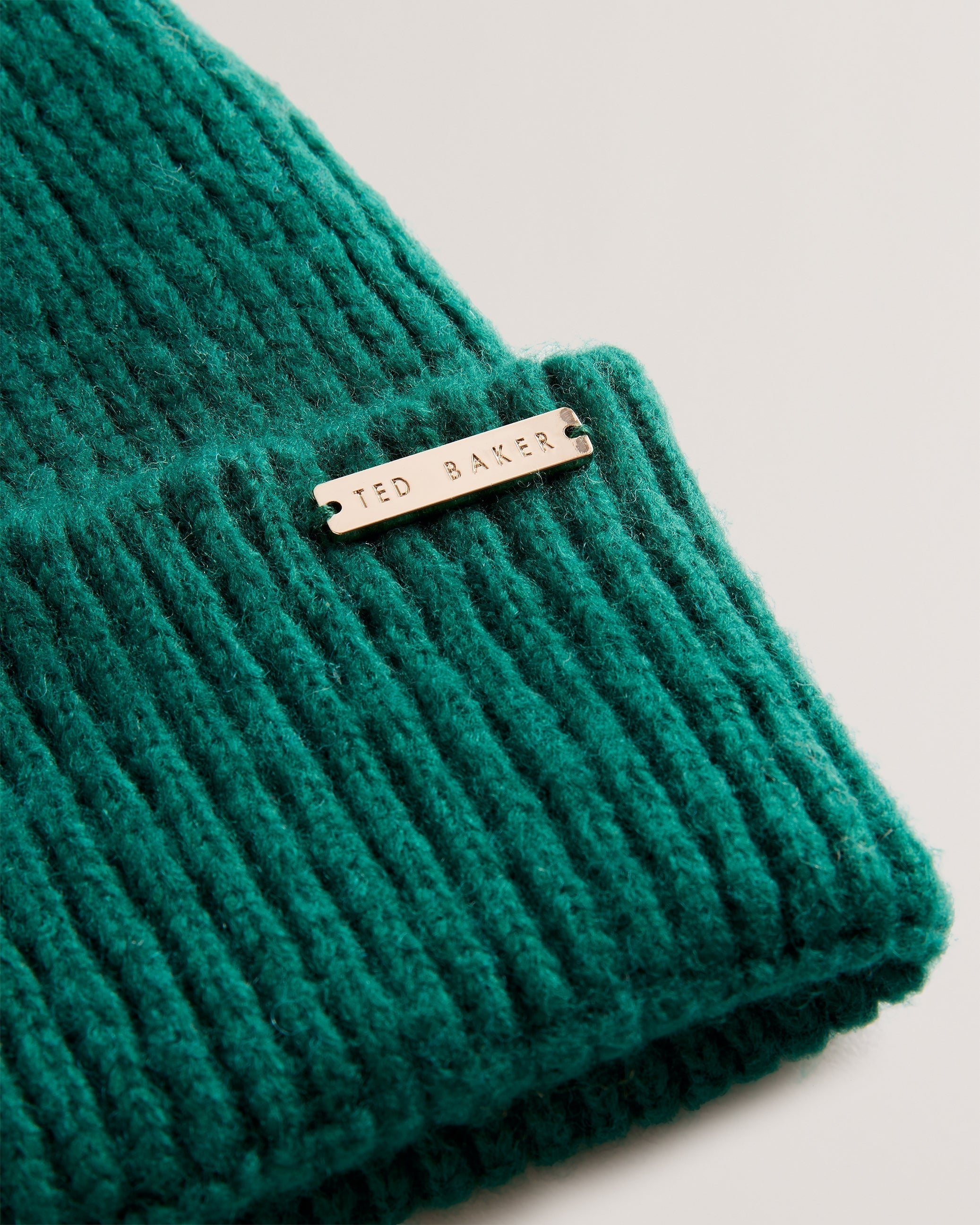 Lidiaas Knitted Ribbed Beanie Hat Brt-Green