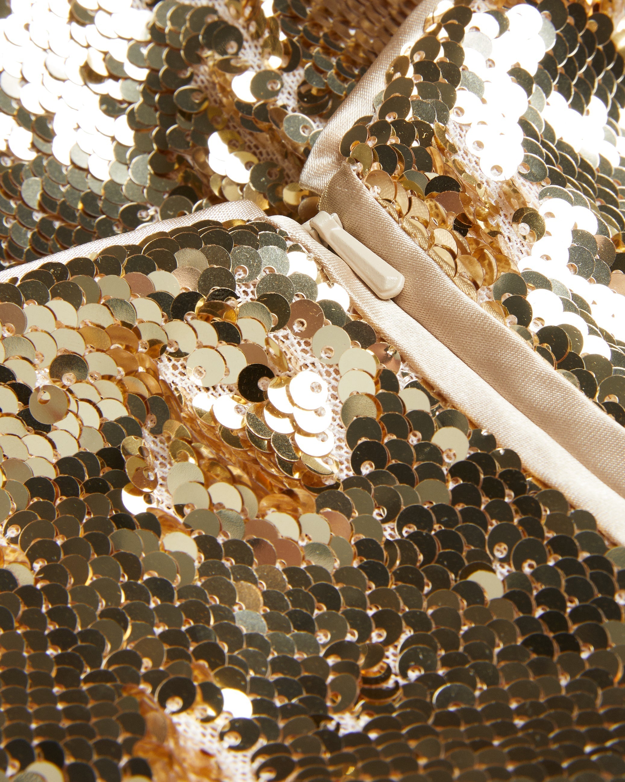 Novaaa Sequin One Shoulder Tie Waist Mini Dress Gold