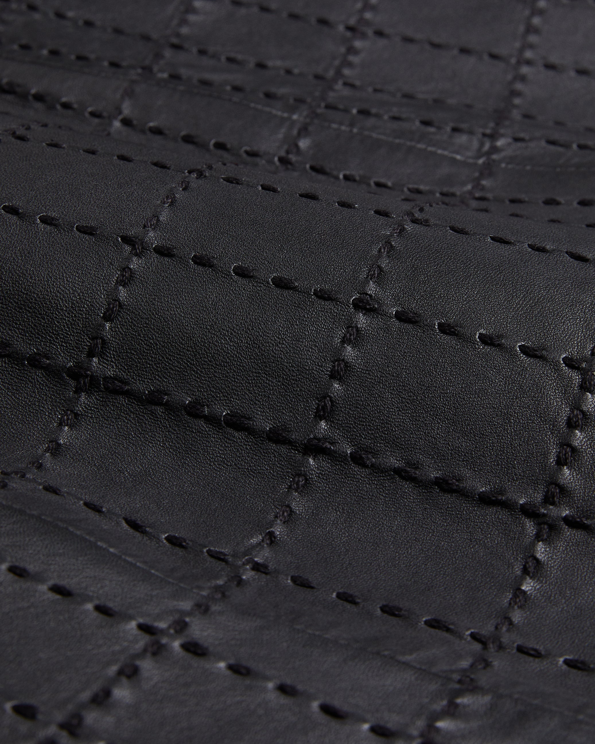 Mitsud Checked Stitch Leather Mini Dress Black
