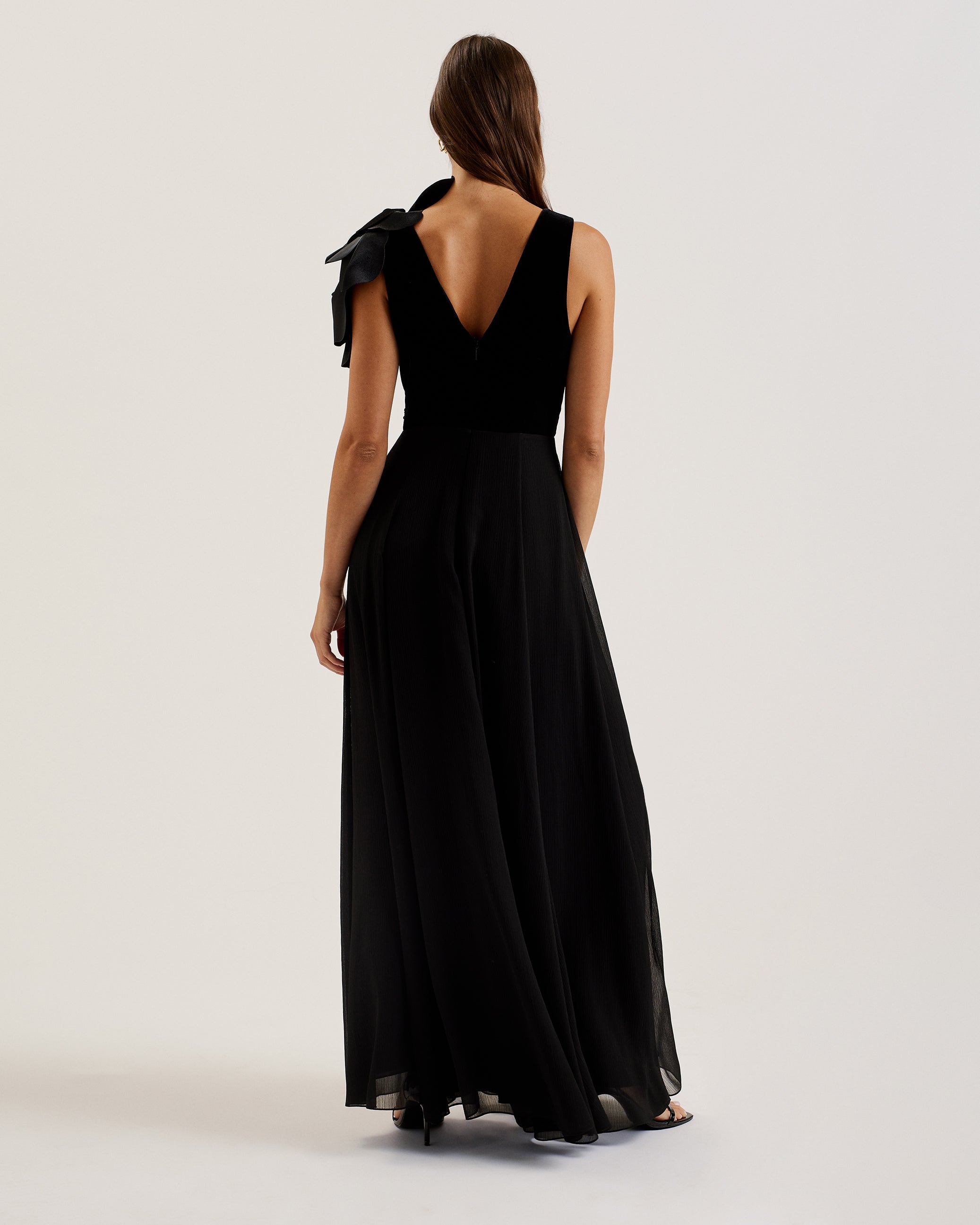 Shop Beira Corsage Detail Maxi Dress With Front Slit Black for Women Online | Ted Baker Kuwait Shop Beira Corsage Detail Maxi Dress With Front Slit Black for Women Online | Ted Baker Kuwait