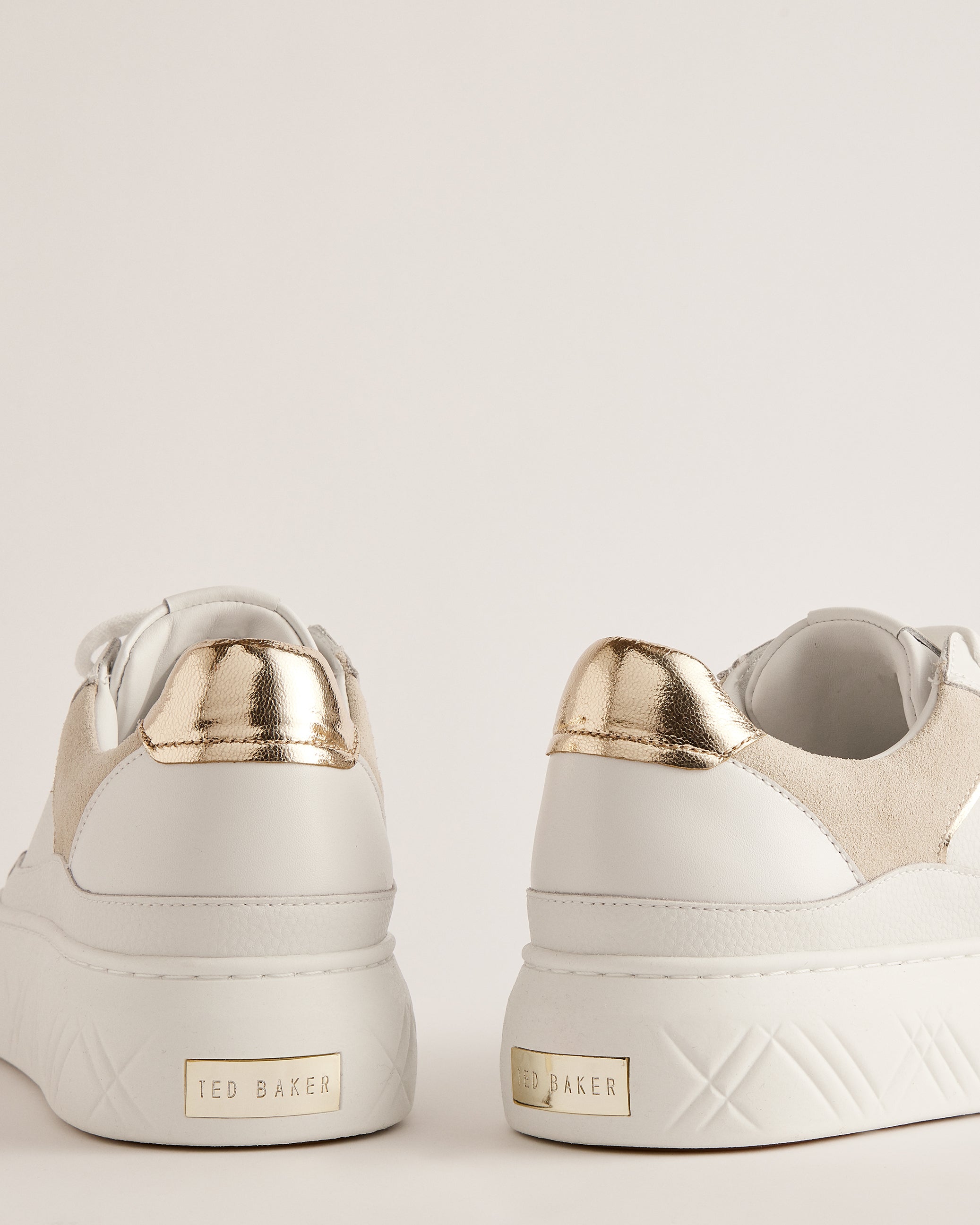 Adieson Branded Platform Trainer Shoes White