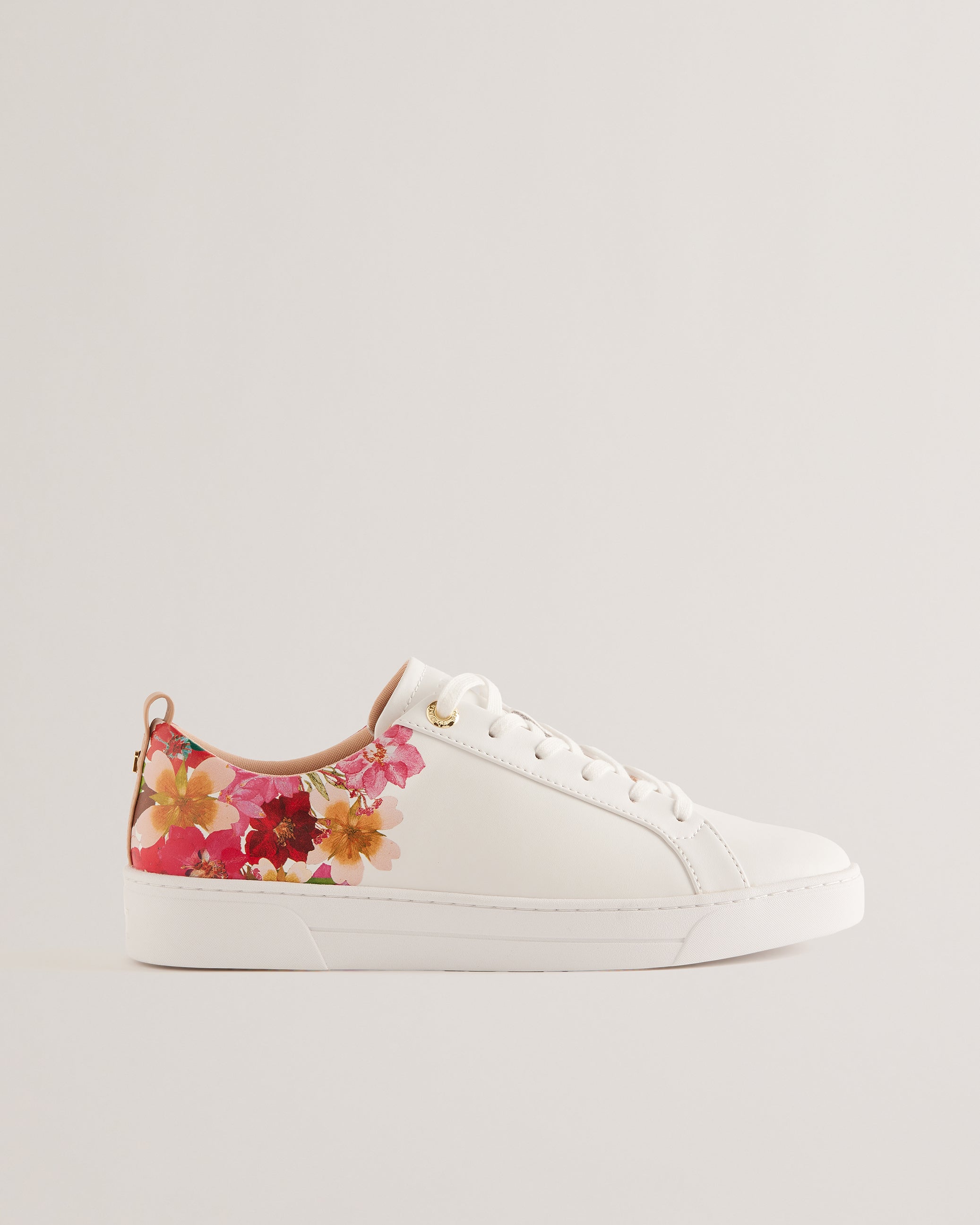 Alissn Floral Printed Cupsole Trainer Shoes White