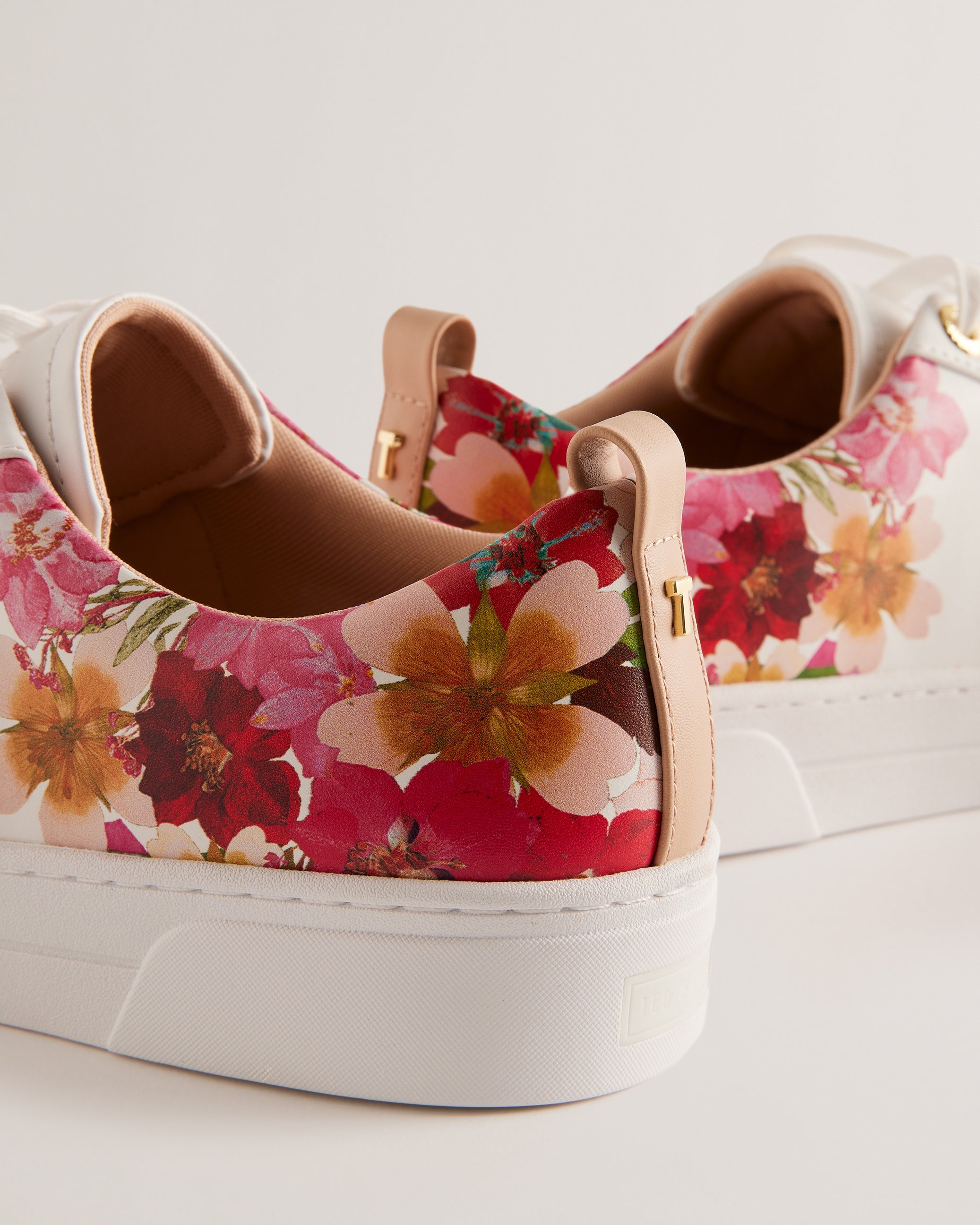 Alissn Floral Printed Cupsole Trainer Shoes White