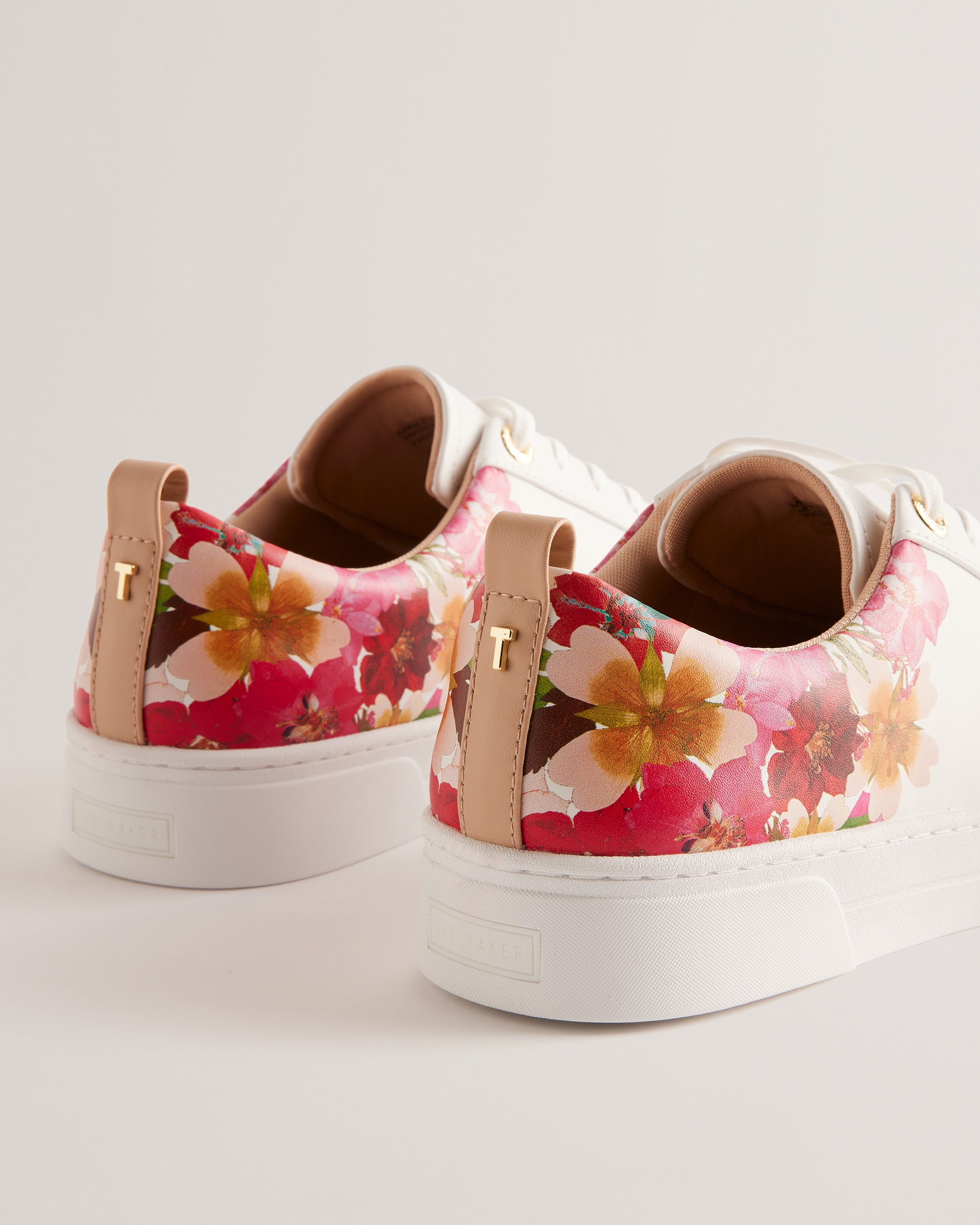 Alissn Floral Printed Cupsole Trainer Shoes White