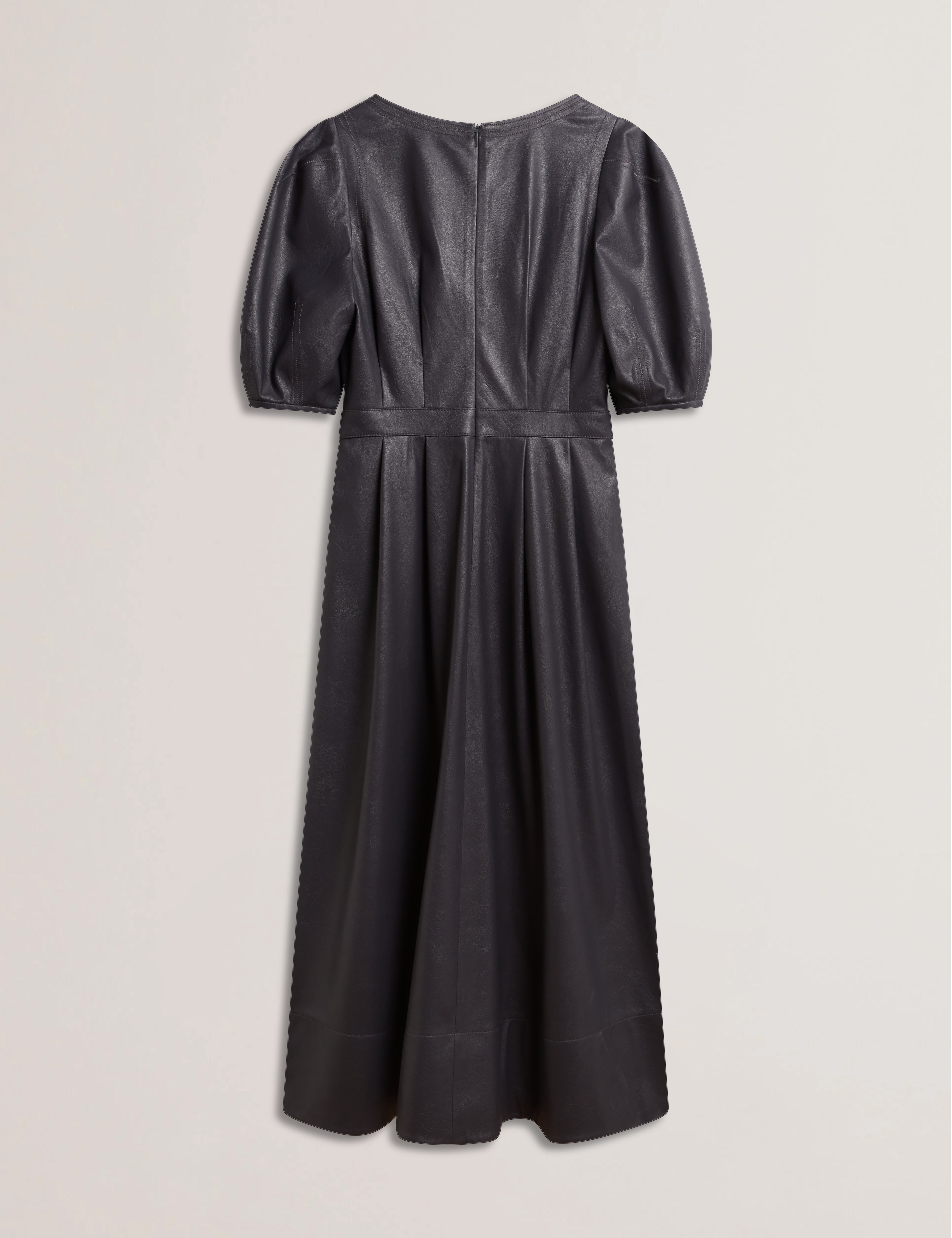 Tamega Faux Leather Midi Dress Navy