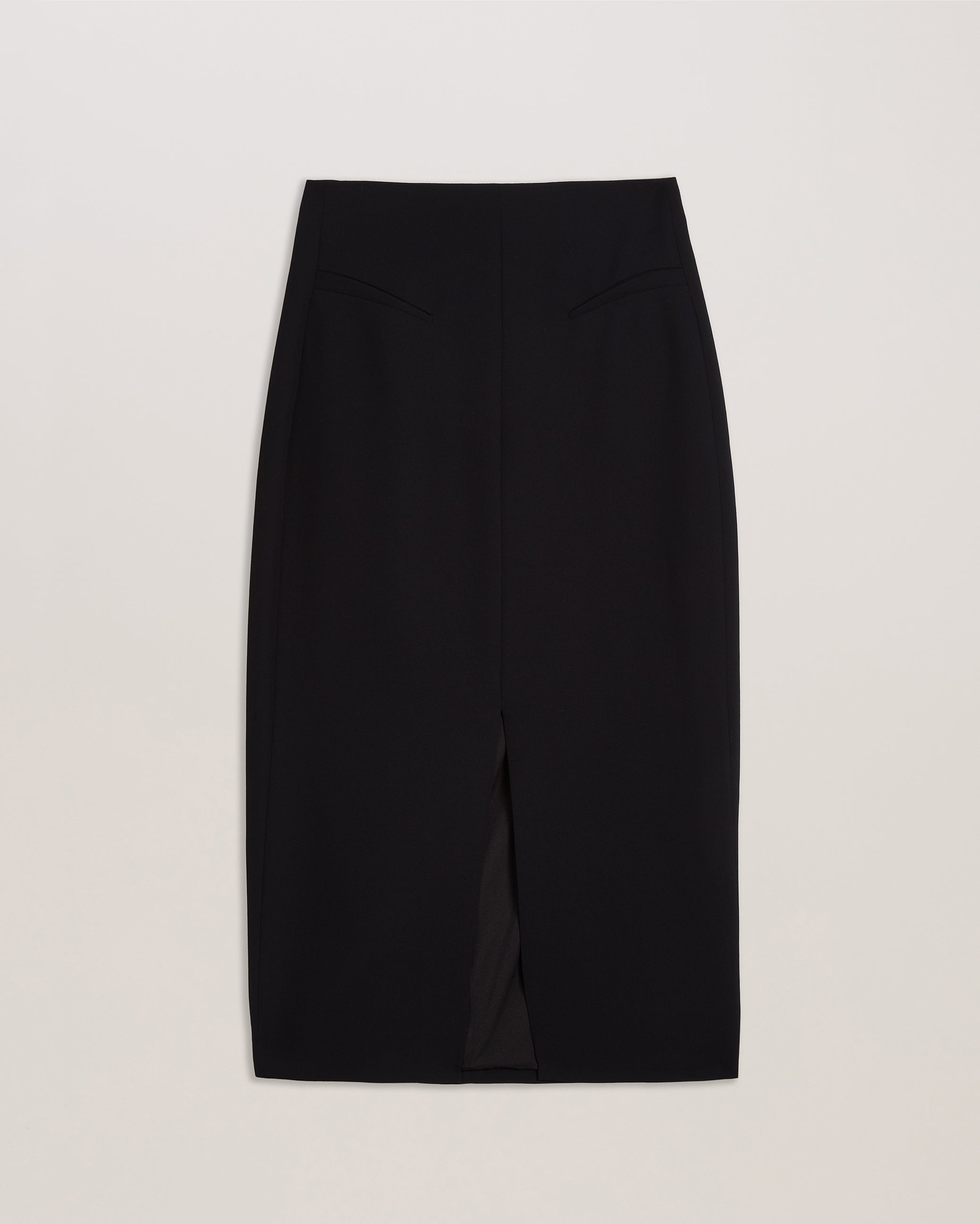 Manabsl Tailored Midi Skirt With Front Split Black