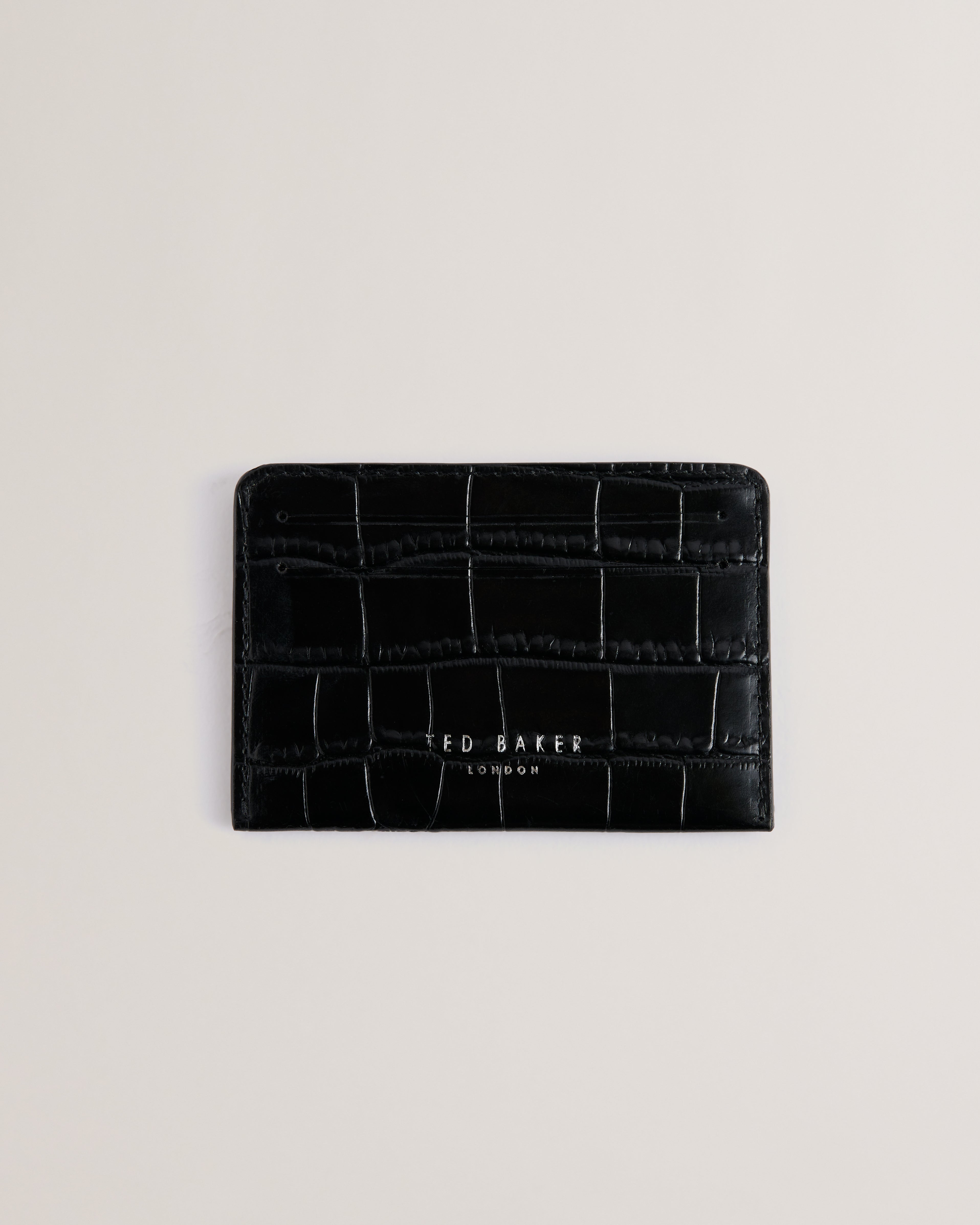 Keanu Croc Effect Leather Wallet & Cardholder Black