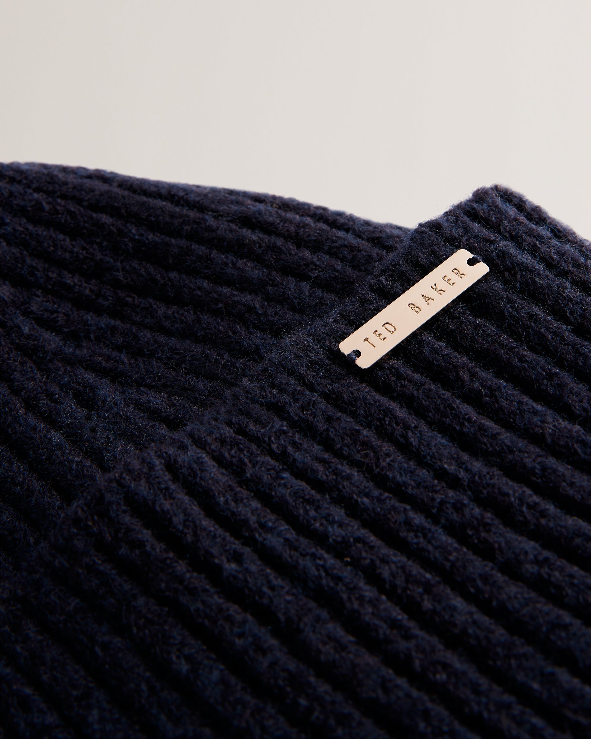 Emilyya Knitted Bobble Hat Navy