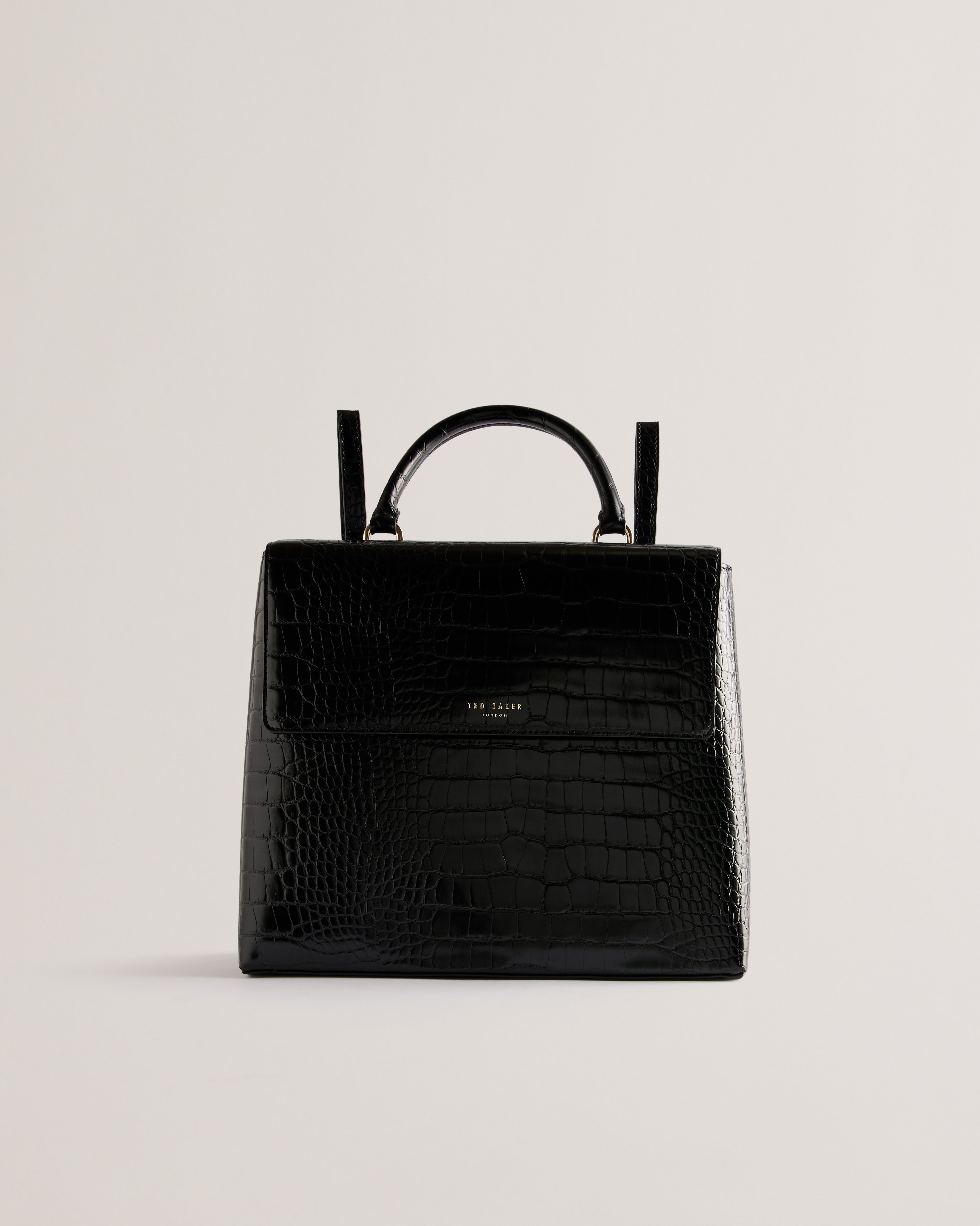 Aaliya Croc Effect Backpack Black