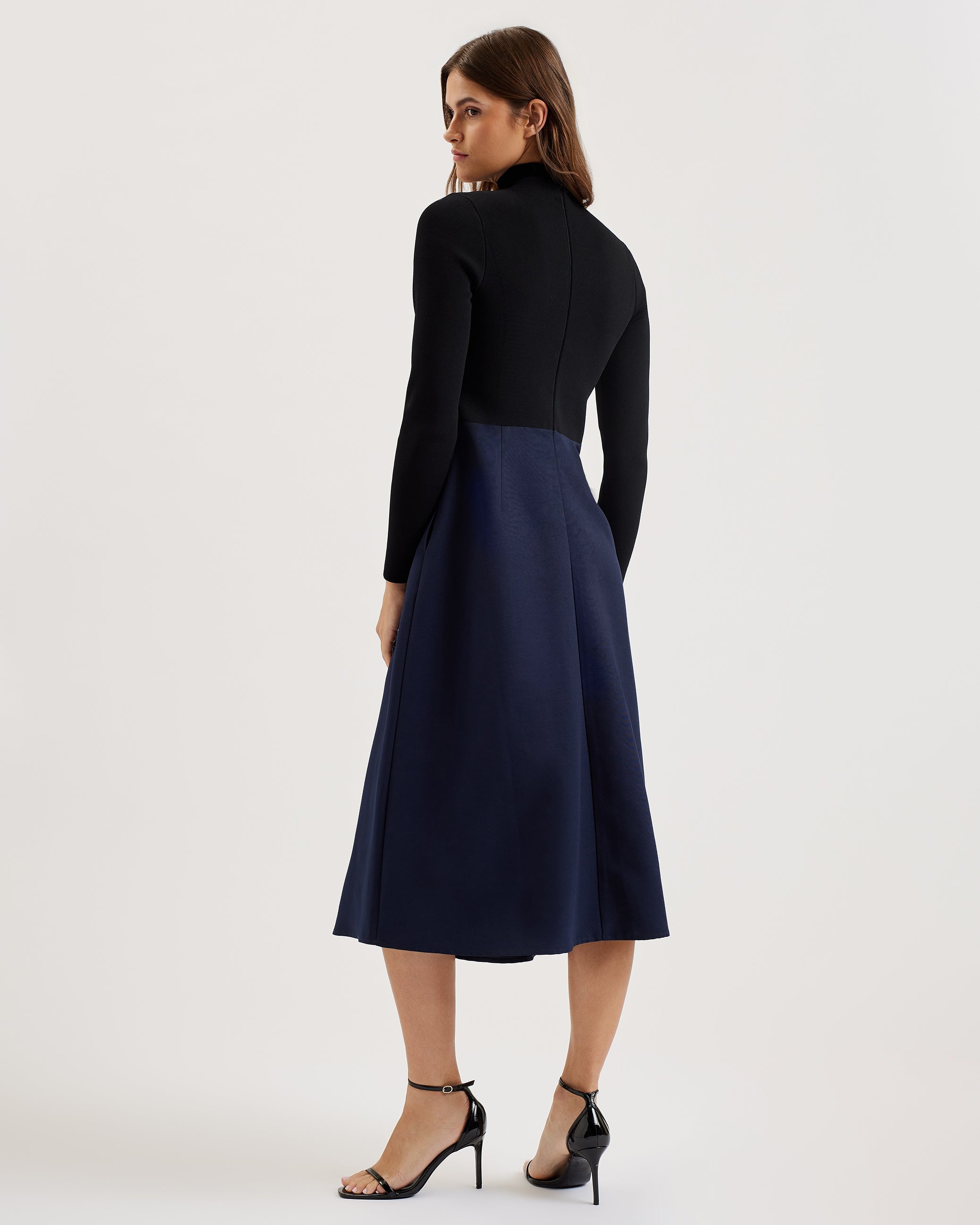Shop Chira Knit Bodice Dress With Wrap Skirt Black for Women Online | Ted  Baker Kuwait
