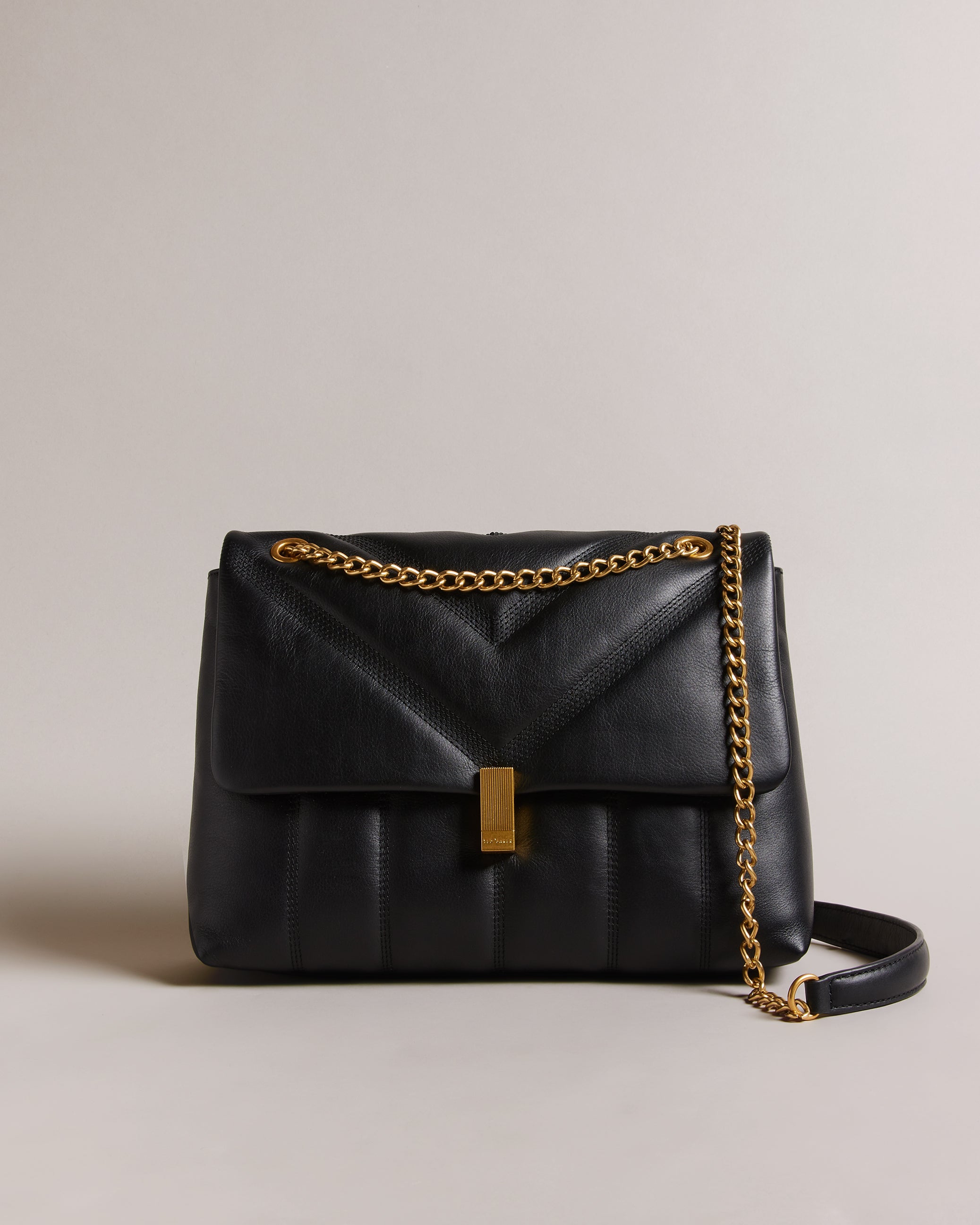Ayasie Quilted Large Twist Lock Xbody Black