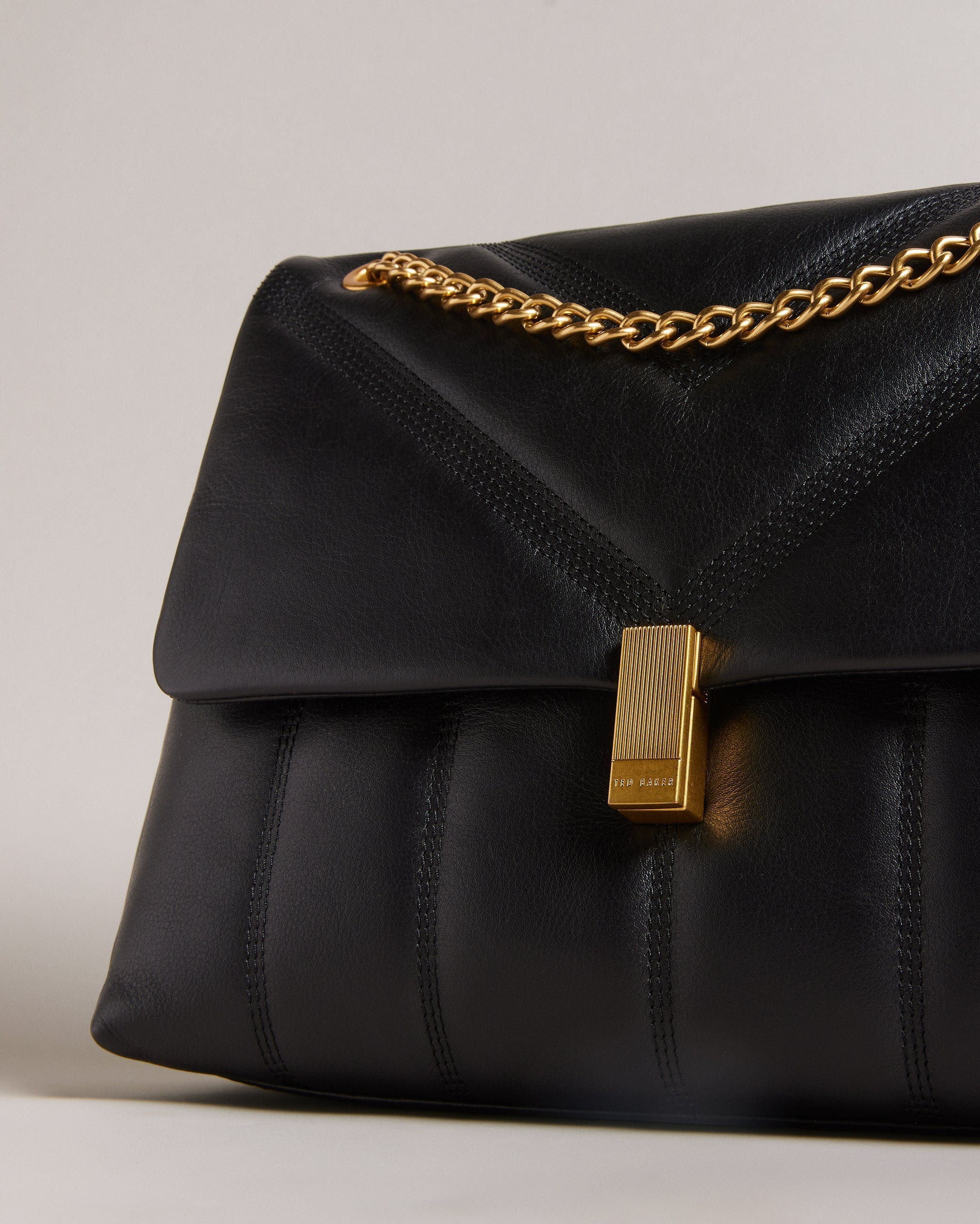 Ayasie Quilted Large Twist Lock Xbody Black
