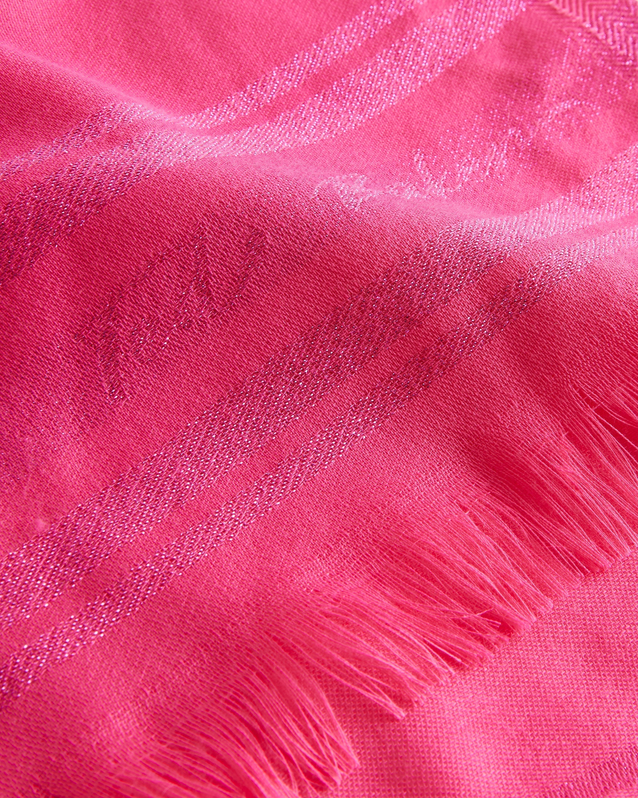 Estelas Metallic Branded Woven Scarf Pink