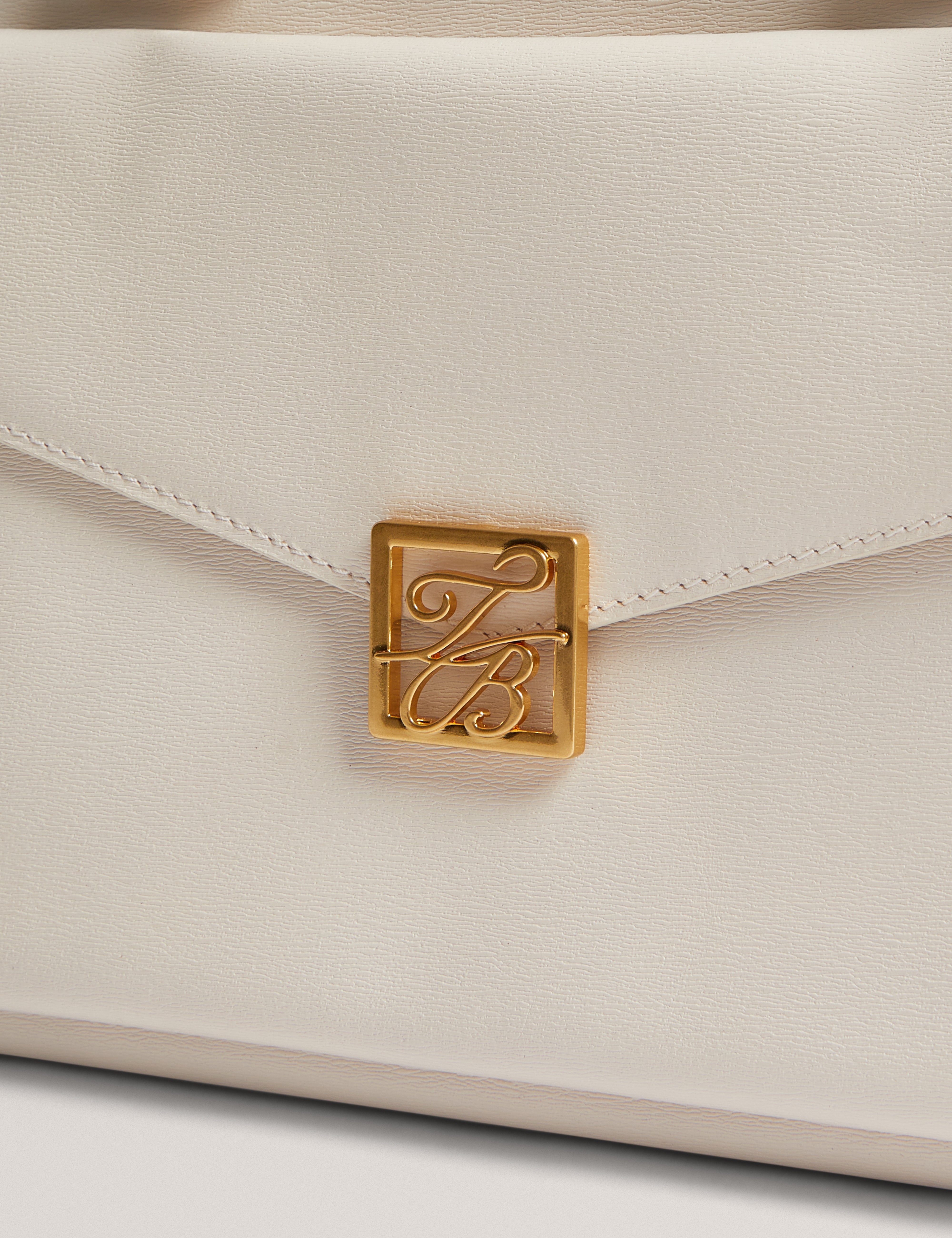 Anelle Tb تفاصيل حقيبة جلدية كبيرة Ecru