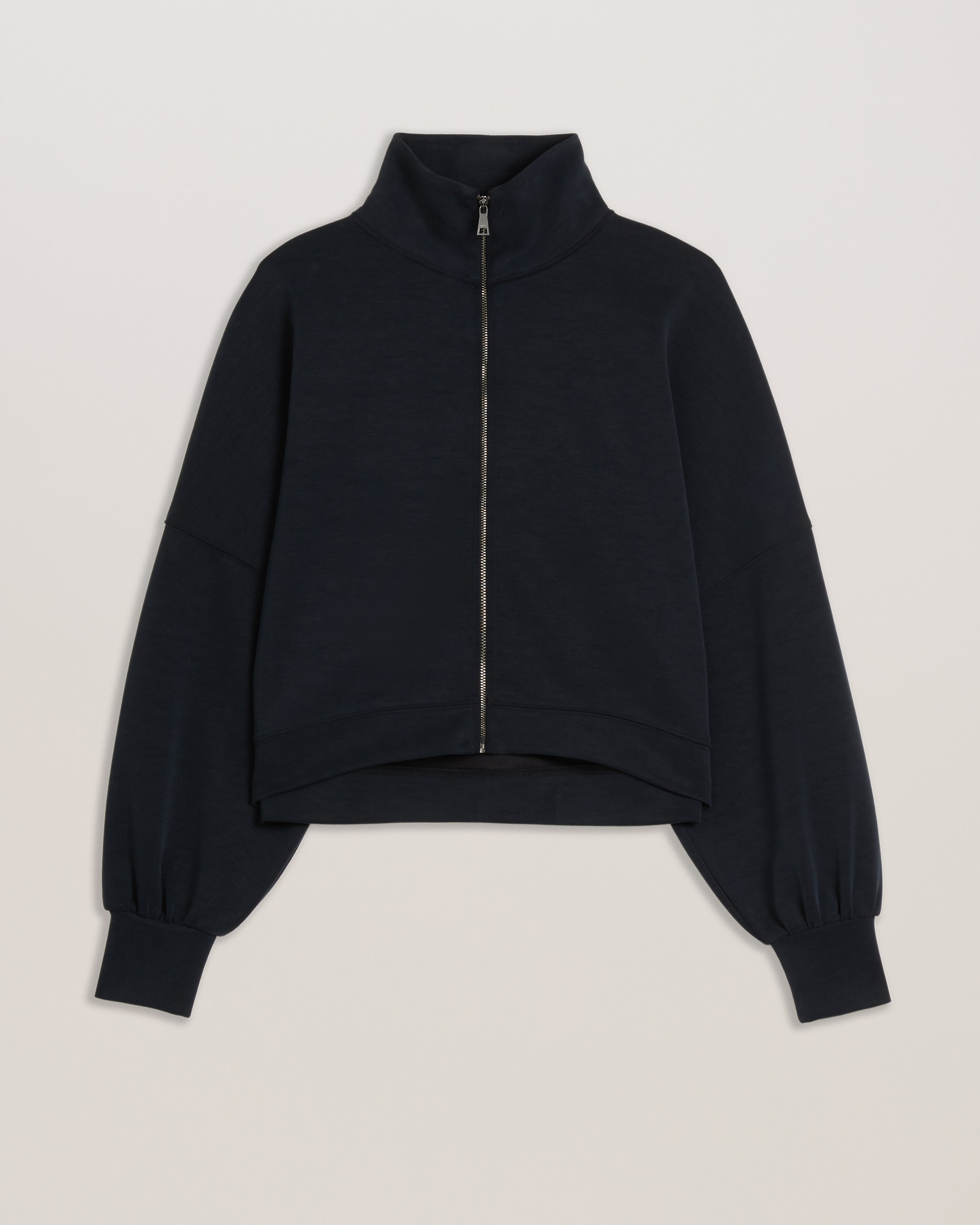 Arorha Zip Through Funnel Neck Sweat Black