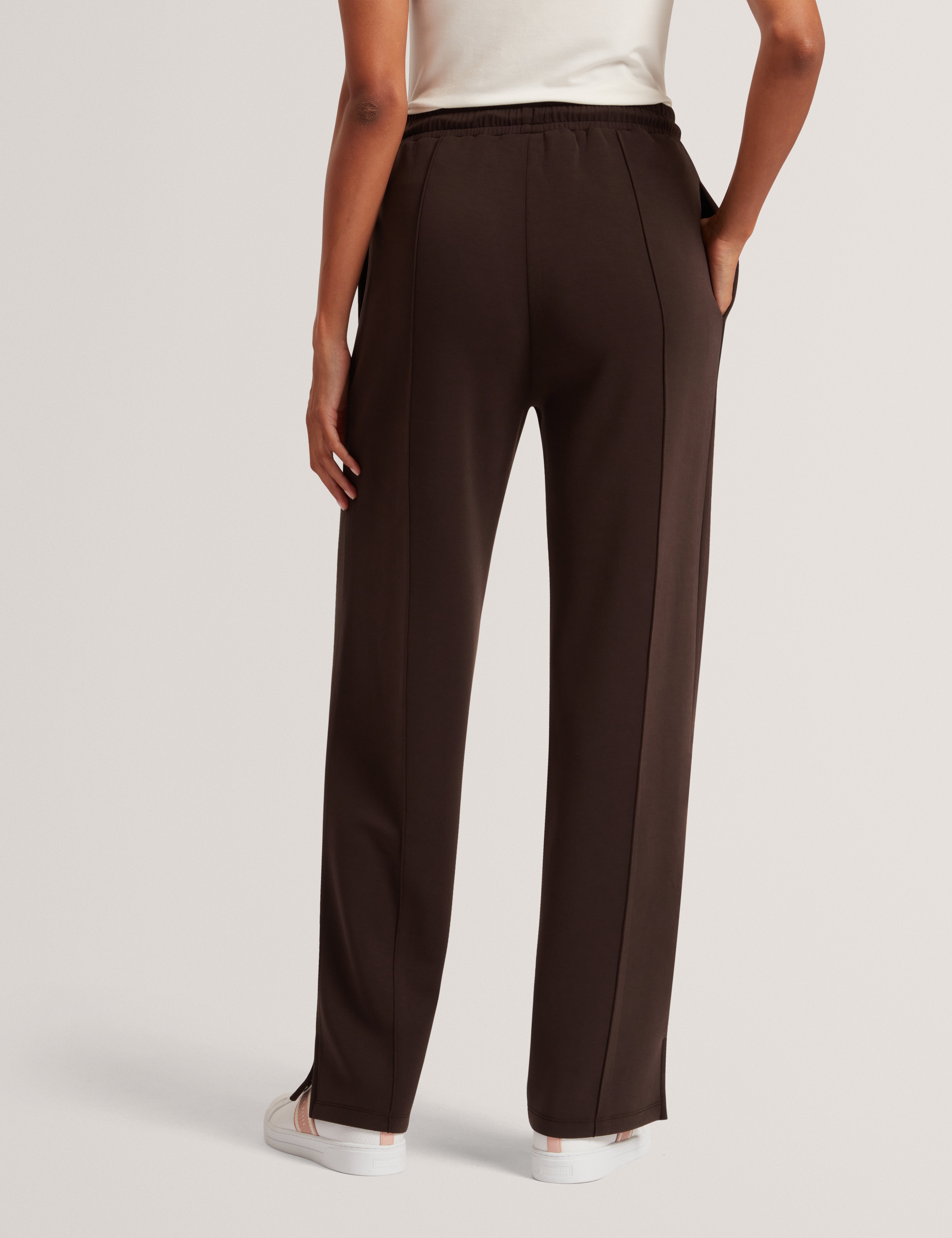Nowelll Cupro Split Hem Jogger Dk-Brown