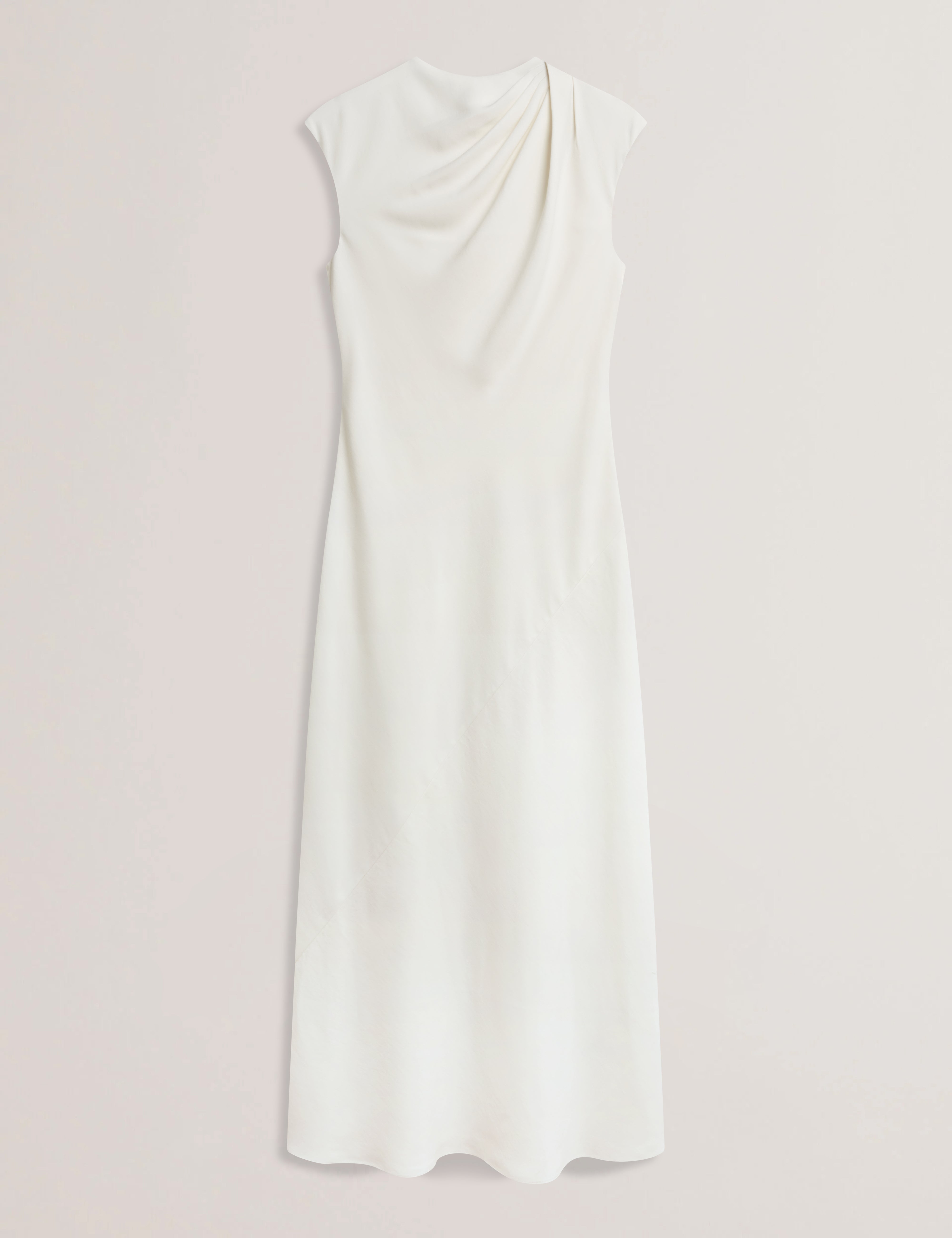 Kyamos Drape Detail Slip Maxi Dress Ivory