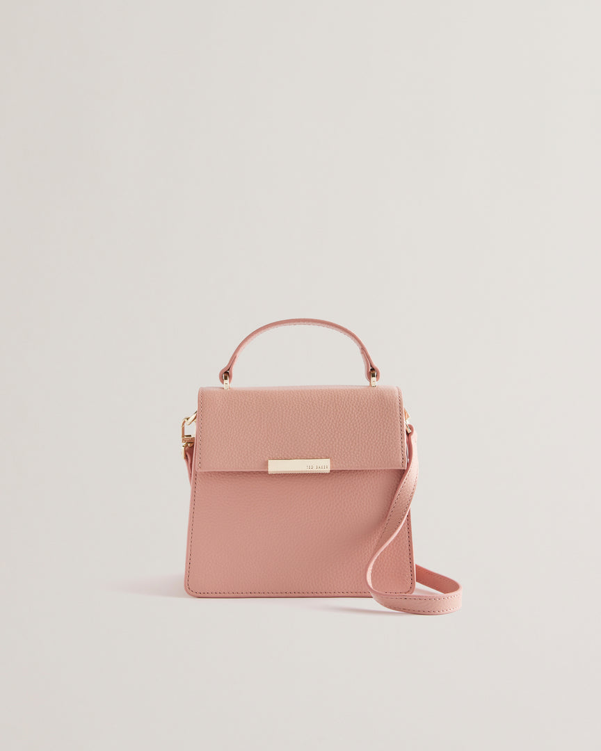 Roselii Bar Detail Medium Top Handle Bag Pink