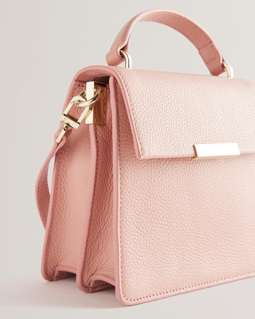 Roselii Bar Detail Medium Top Handle Bag Pink