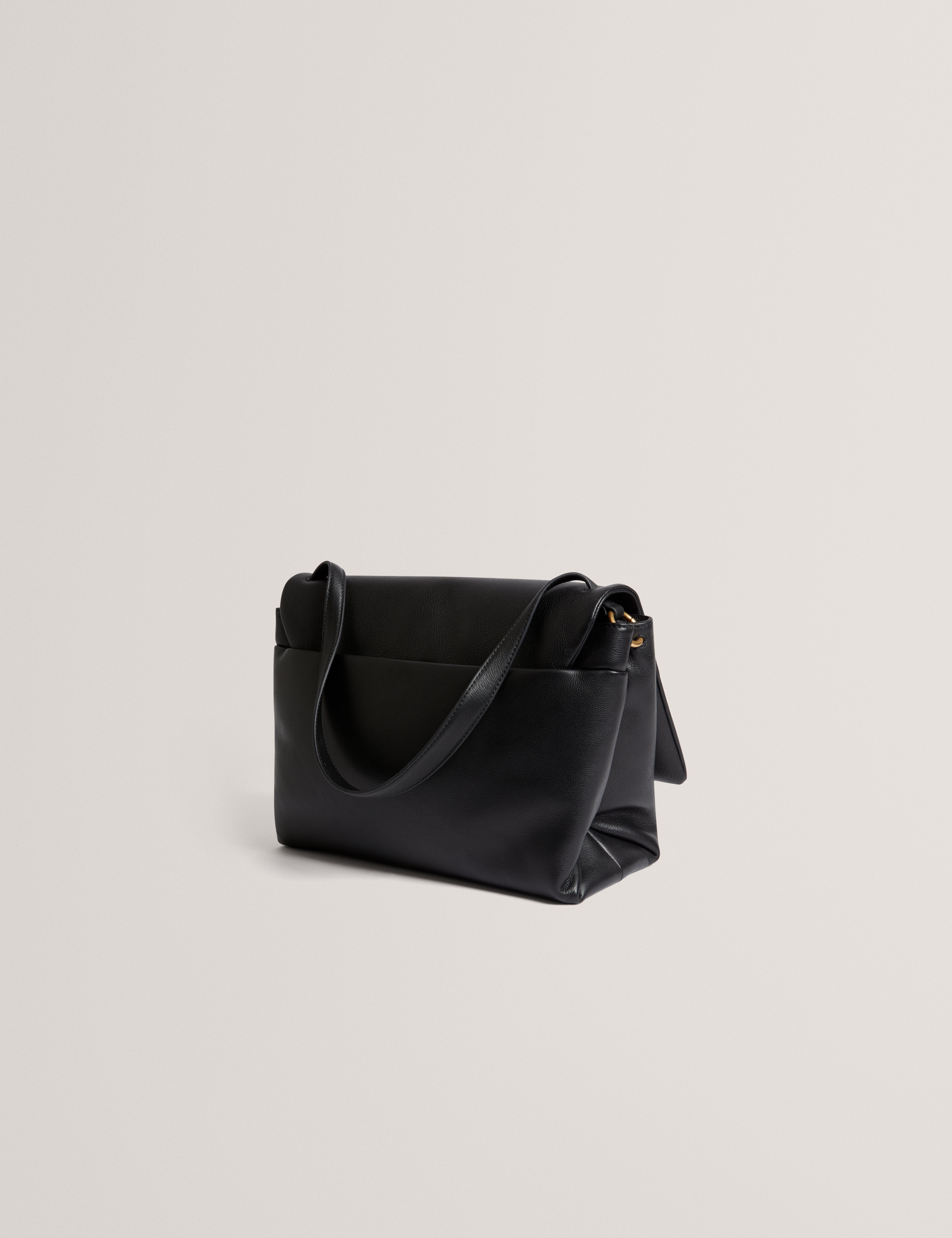 Margou Padded Leather Large Shoulder Black
