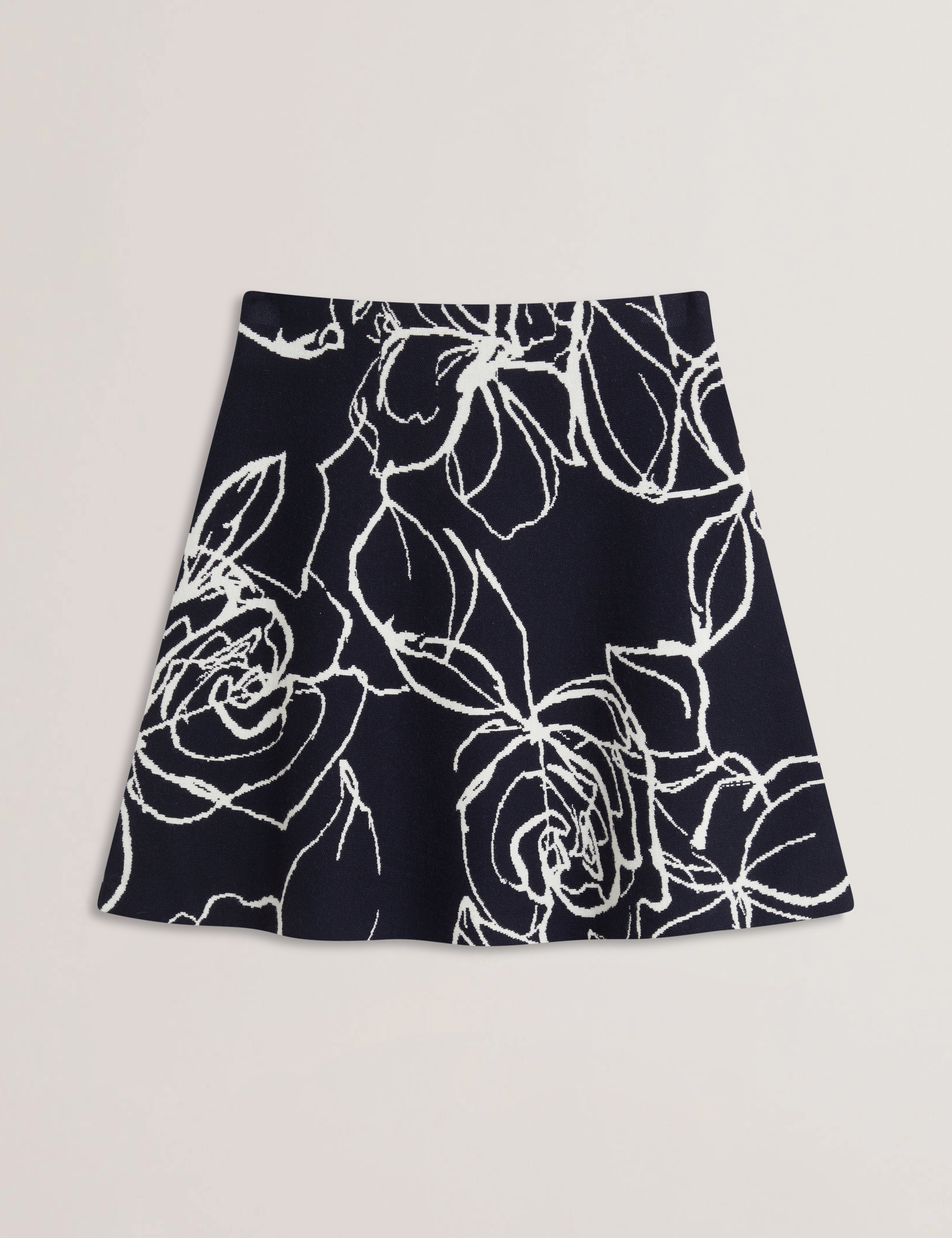 Aurbrry Jacquard Knit Mini Skirt Navy