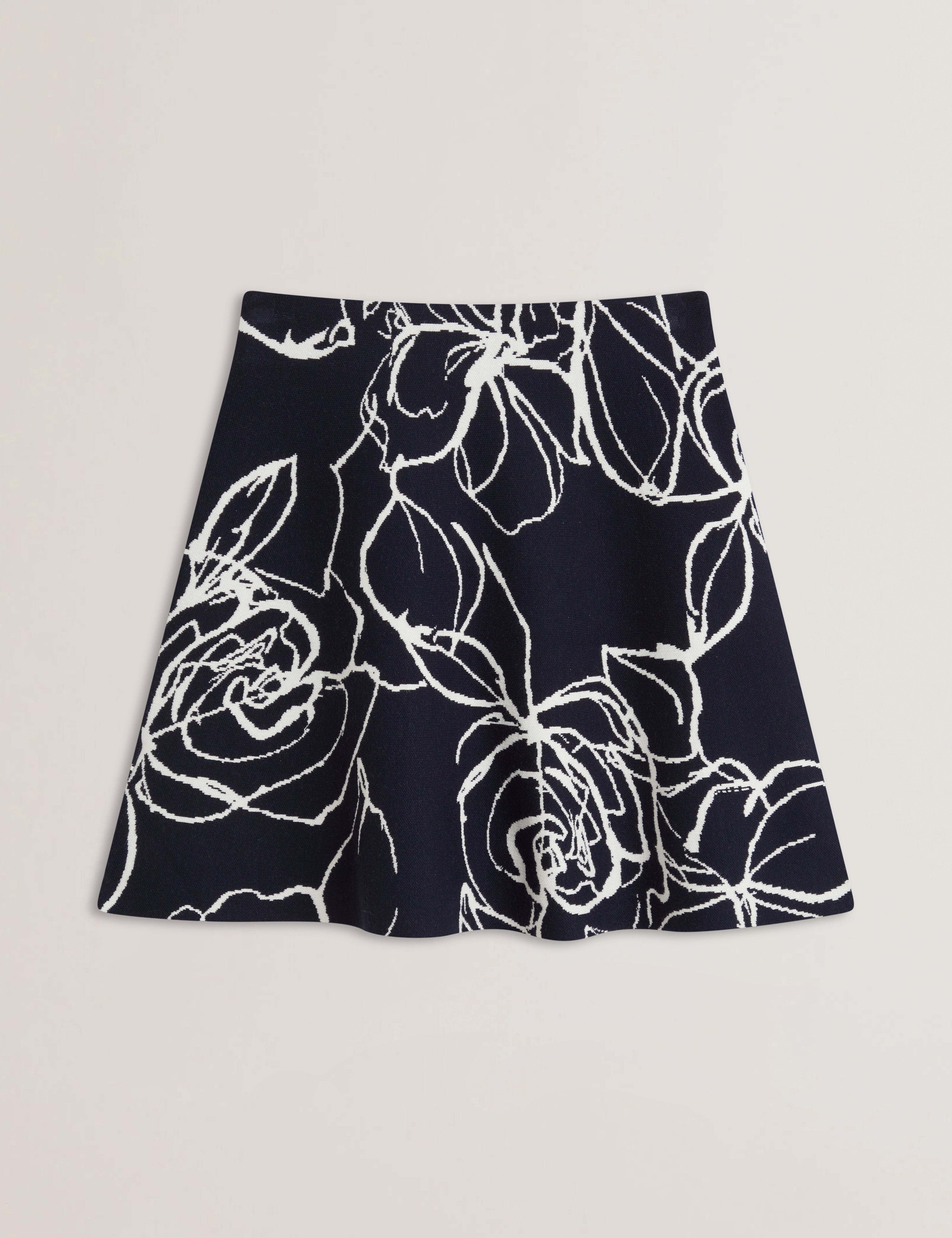 Aurbrry Jacquard Knit Mini Skirt Navy