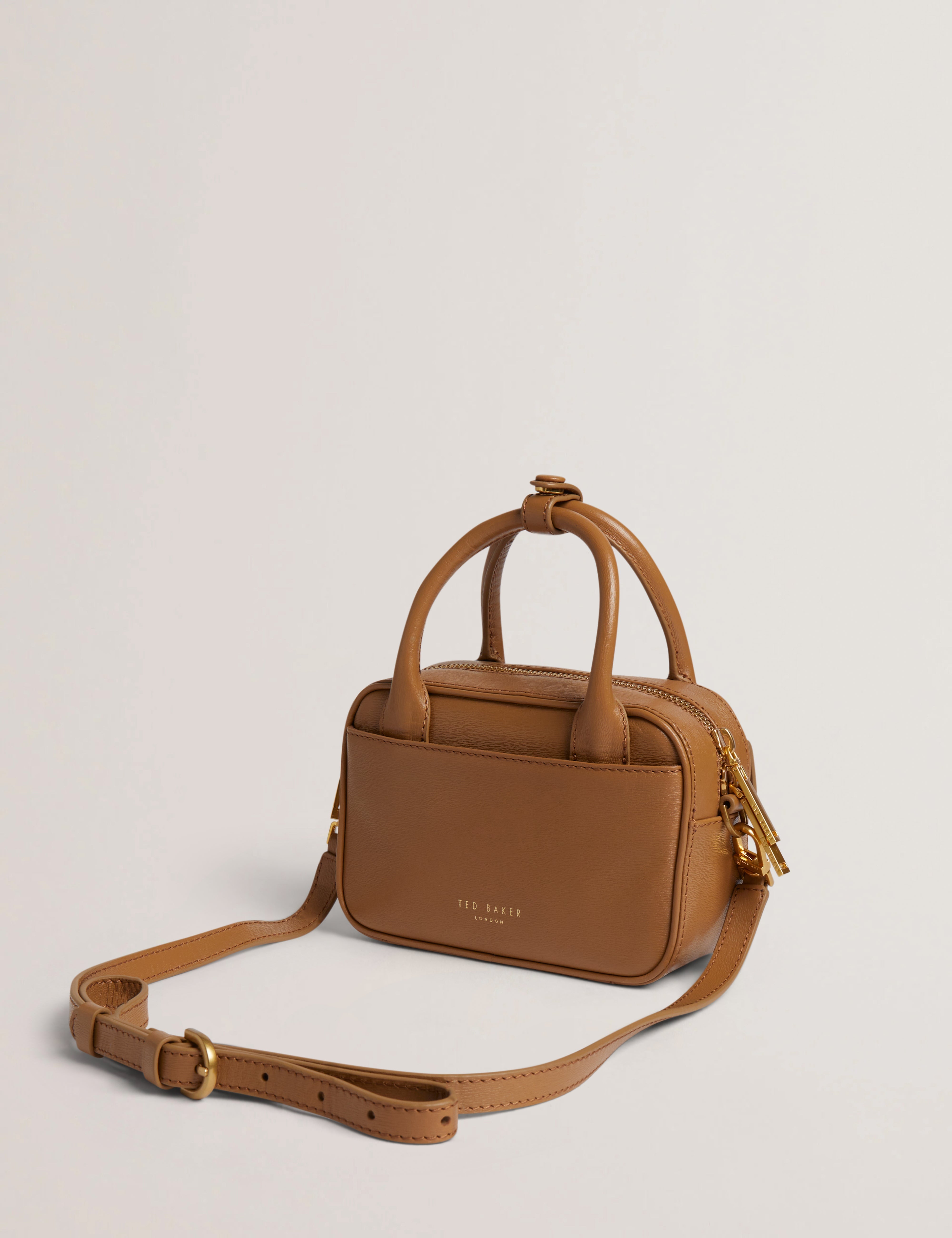 Anibell Tb Detail Mini Leather Crossbody Bag Brown