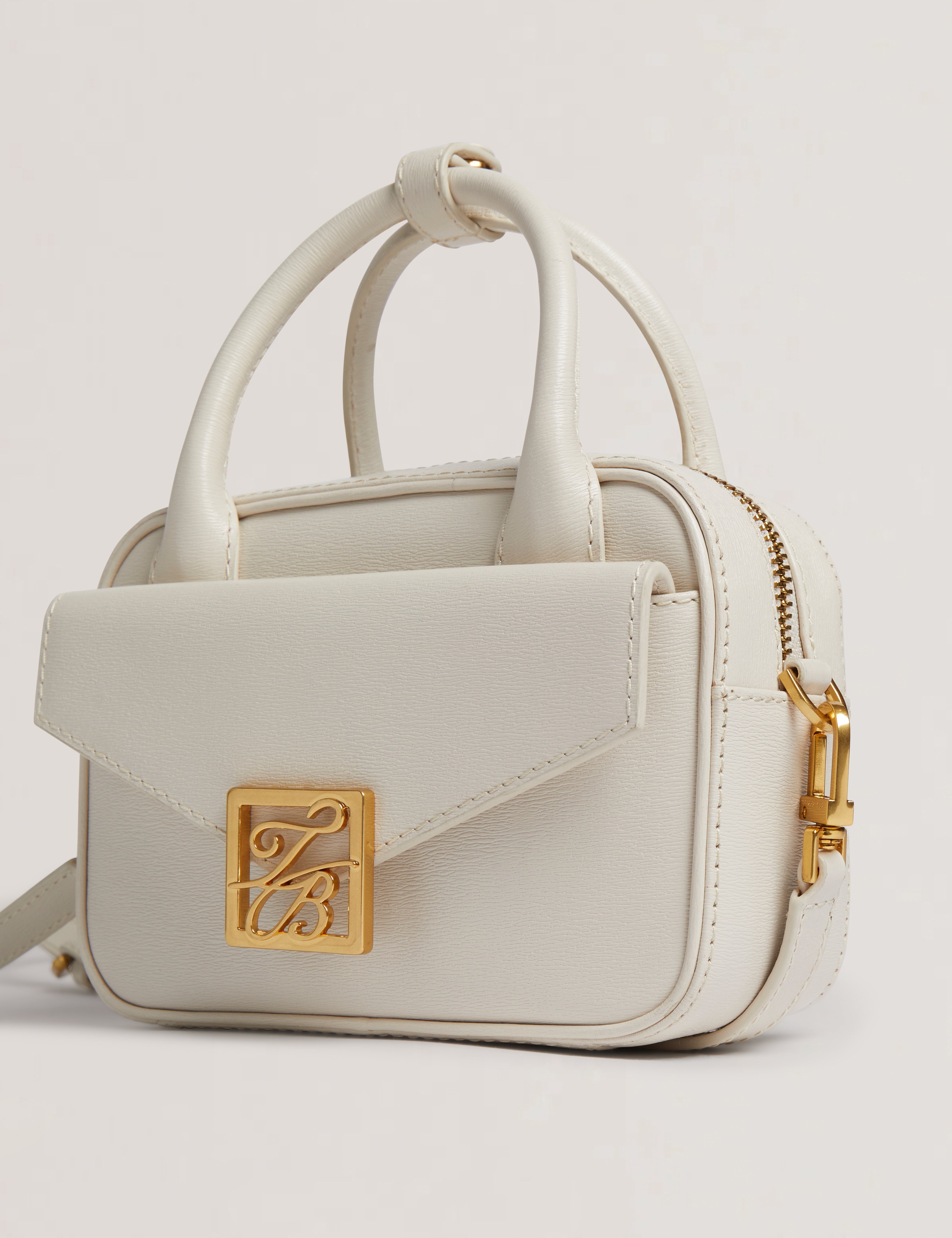 Anibell Tb Detail Mini Leather Crossbody Bag Ecru