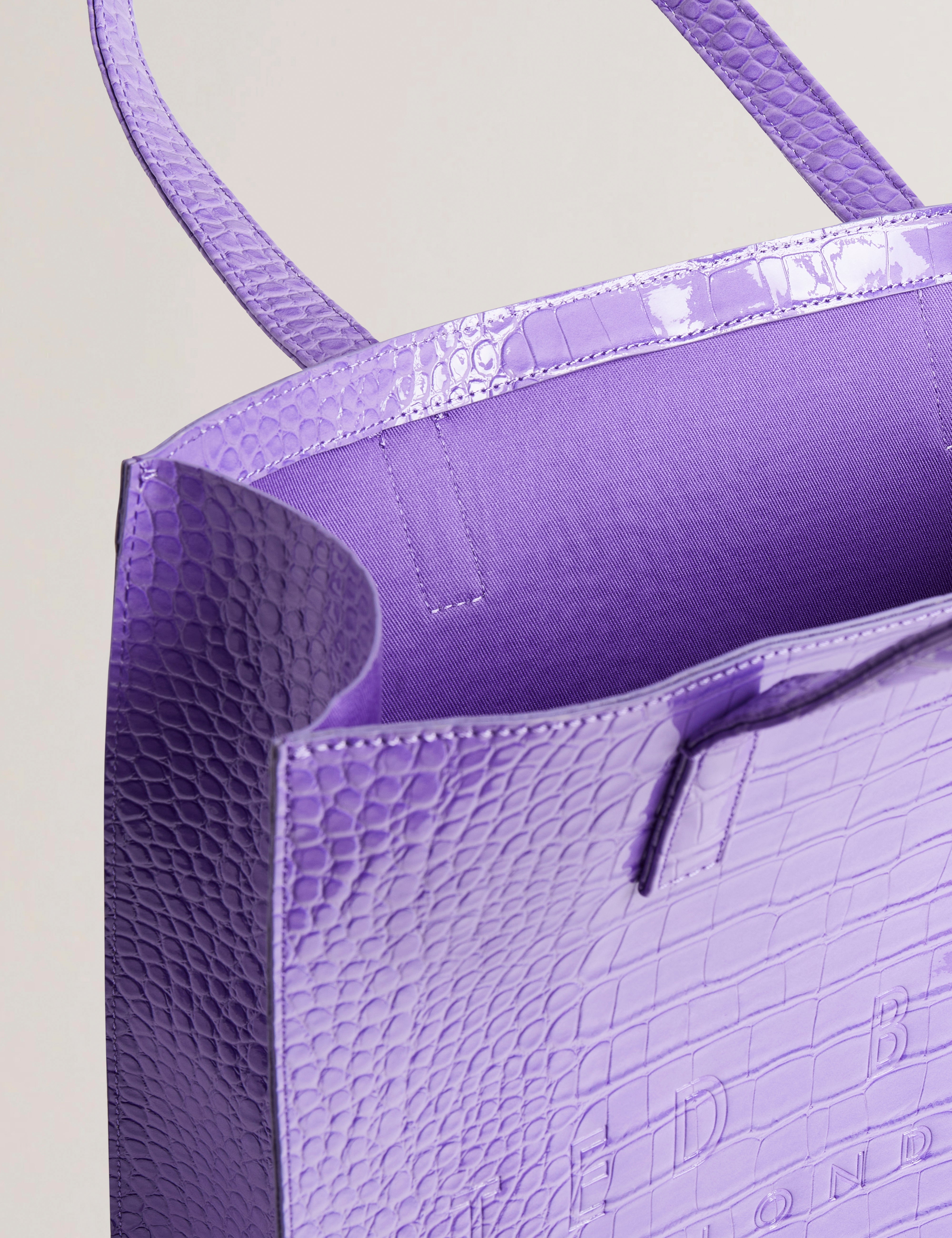 Croccon Croc Effect Large Icon Bag Brt-Purple