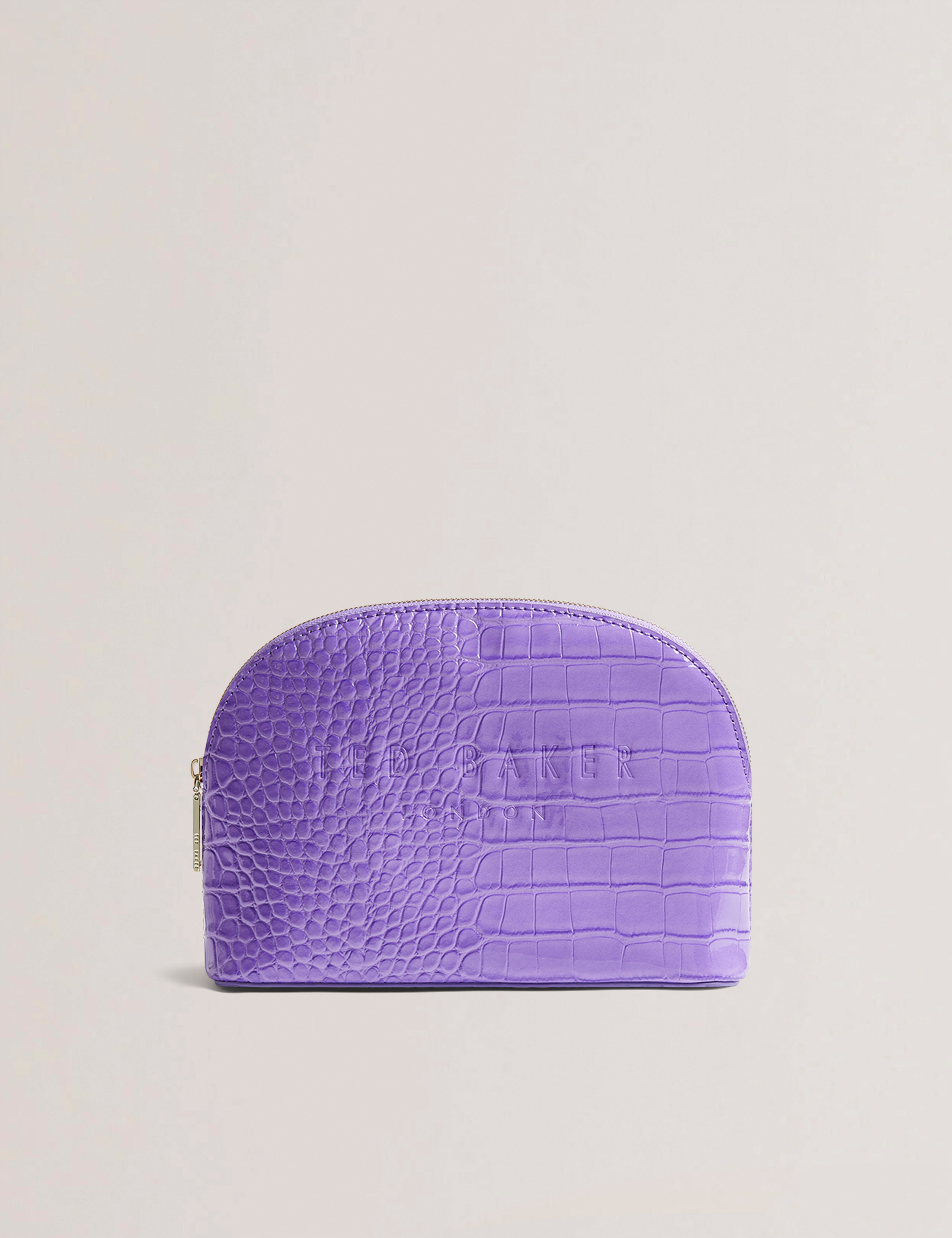 Crocala Croc Effect Makeup Bag Brt-Purple