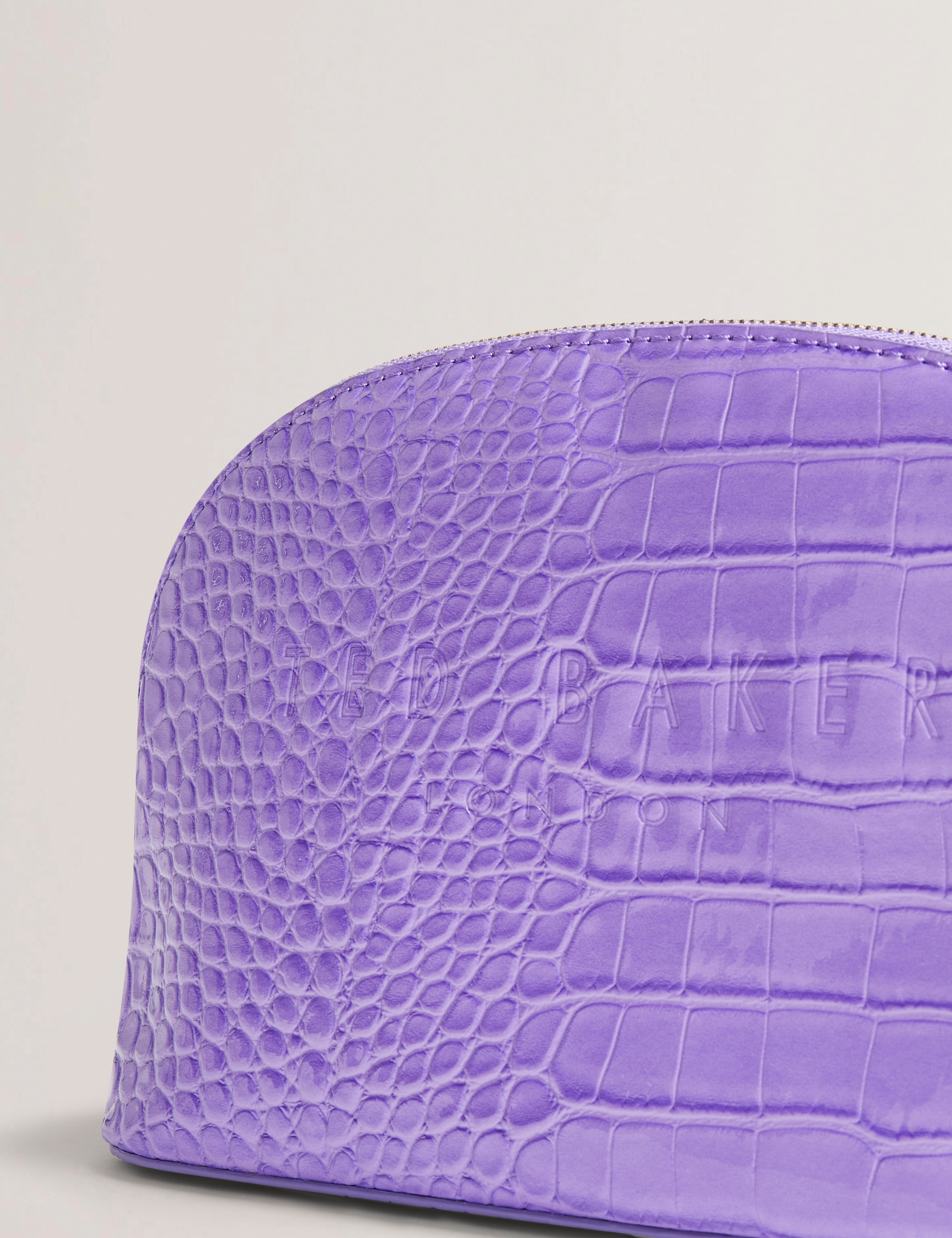 Crocala Croc Effect Makeup Bag Brt-Purple