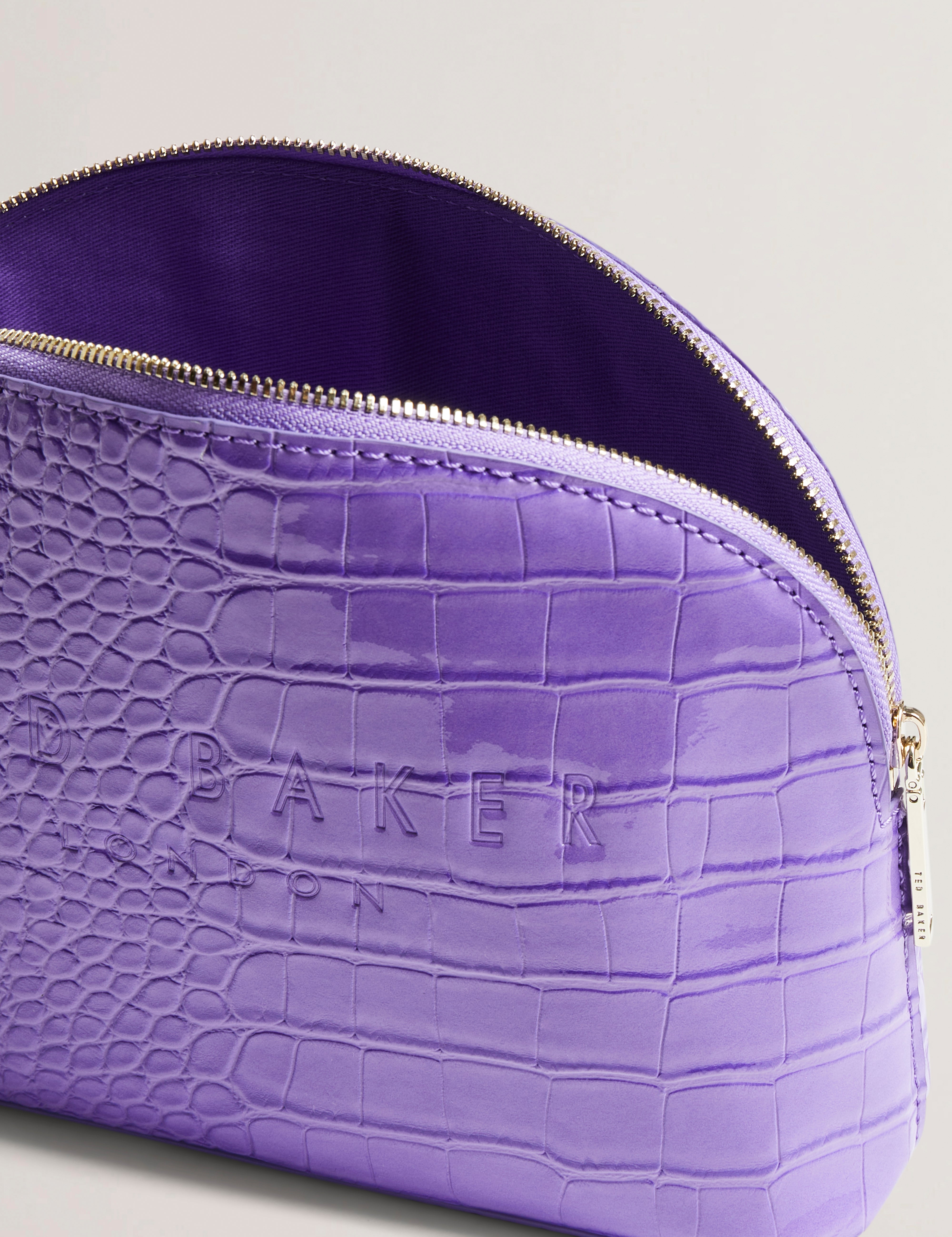 Crocala Croc Effect Makeup Bag Brt-Purple